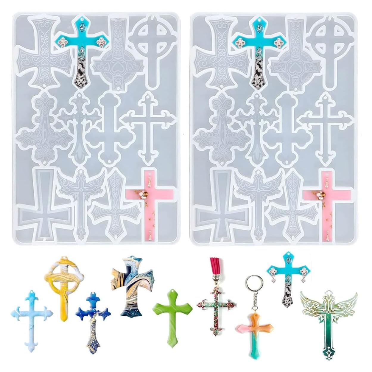 Moldes de Silicona Cruz ELINKA 2 Pcs para Joyería DIY