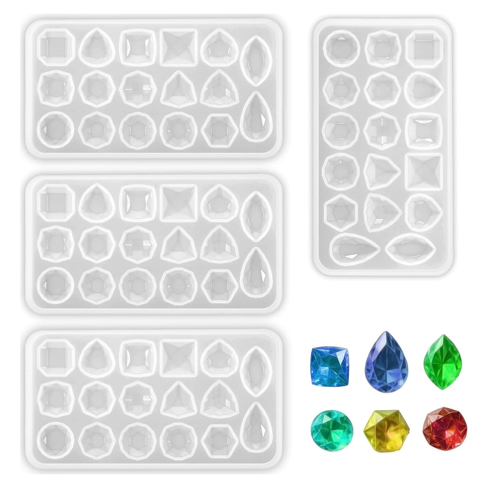 Juego de 4 Moldes de Silicona para Joyería Exclaith 11x6.2cm