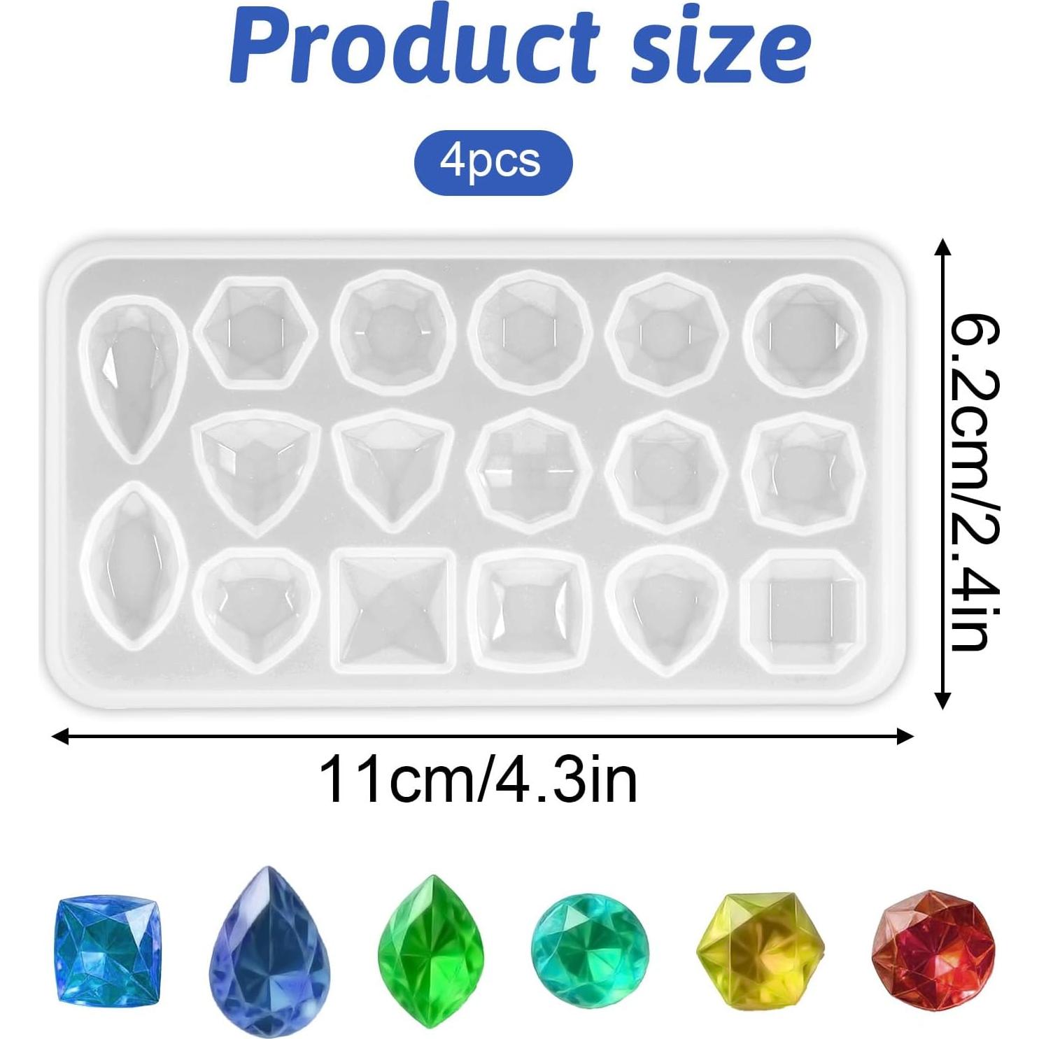 Juego de 4 Moldes de Silicona para Joyería Exclaith 11x6.2cm