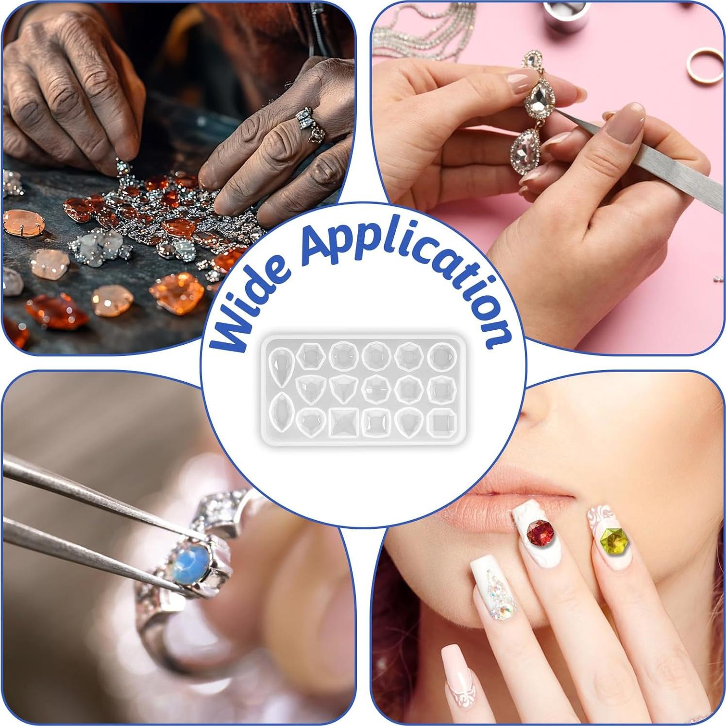 Juego de 4 Moldes de Silicona para Joyería Exclaith 11x6.2cm