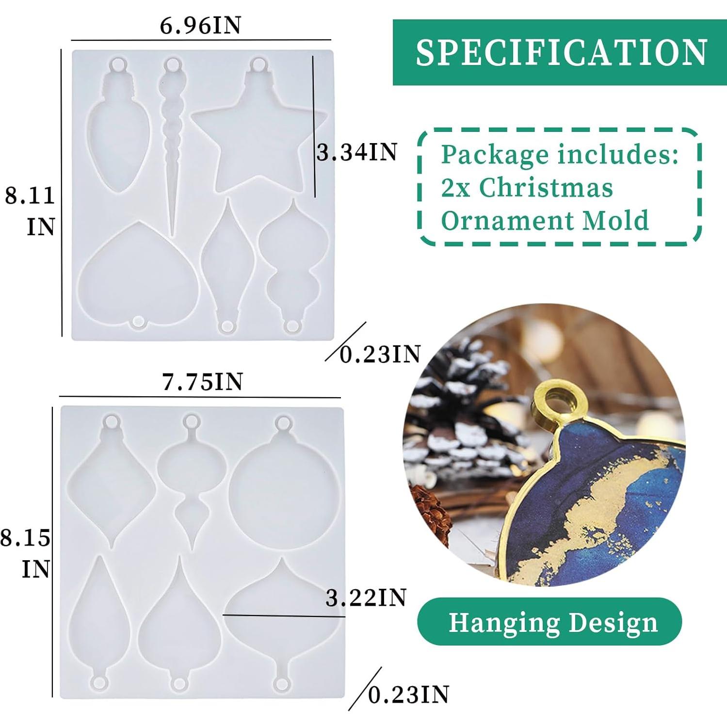 Moldes de Silicona de Resina Navidad Wehous 2 Piezas
