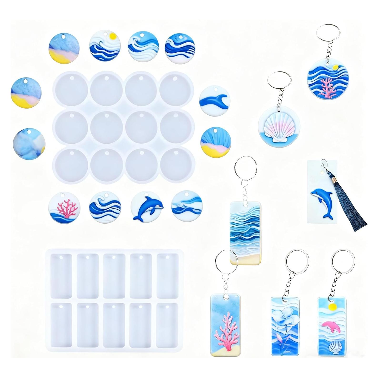 Moldes de Silicona para Resina YRIHJIXQ 2 Piezas 20x15 cm