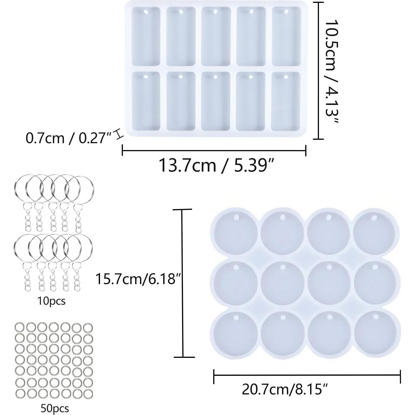 Moldes de Silicona para Resina YRIHJIXQ 2 Piezas 20x15 cm