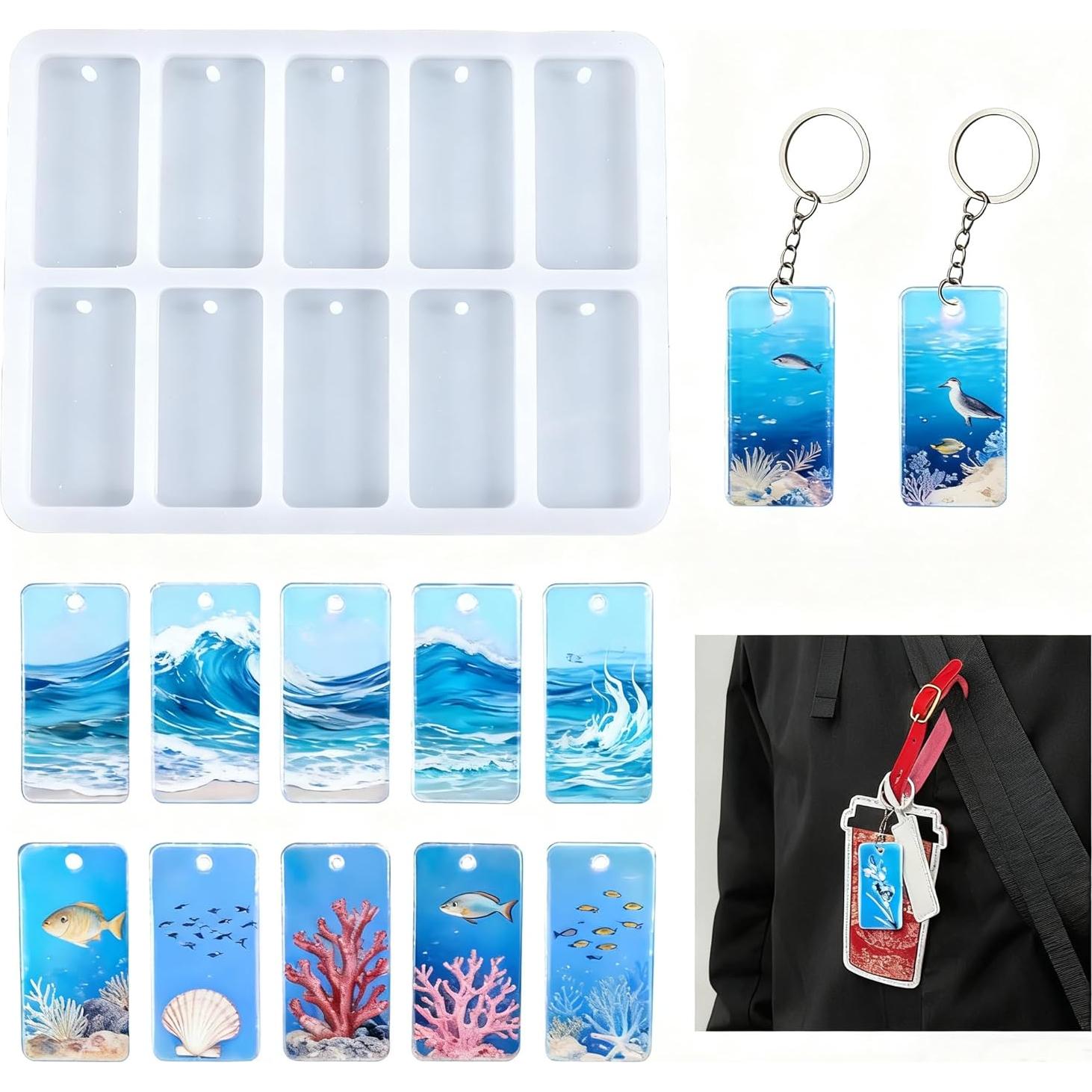 Moldes de Silicona para Resina YRIHJIXQ 2 Piezas 20x15 cm