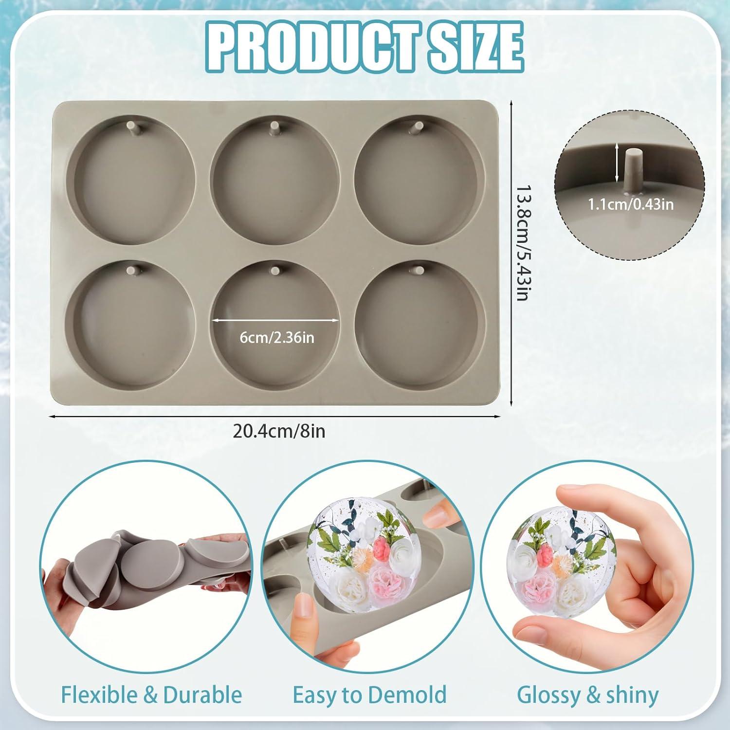 Moldes de Silicona Redondos MEMOVAN para Resina - 3 Piezas