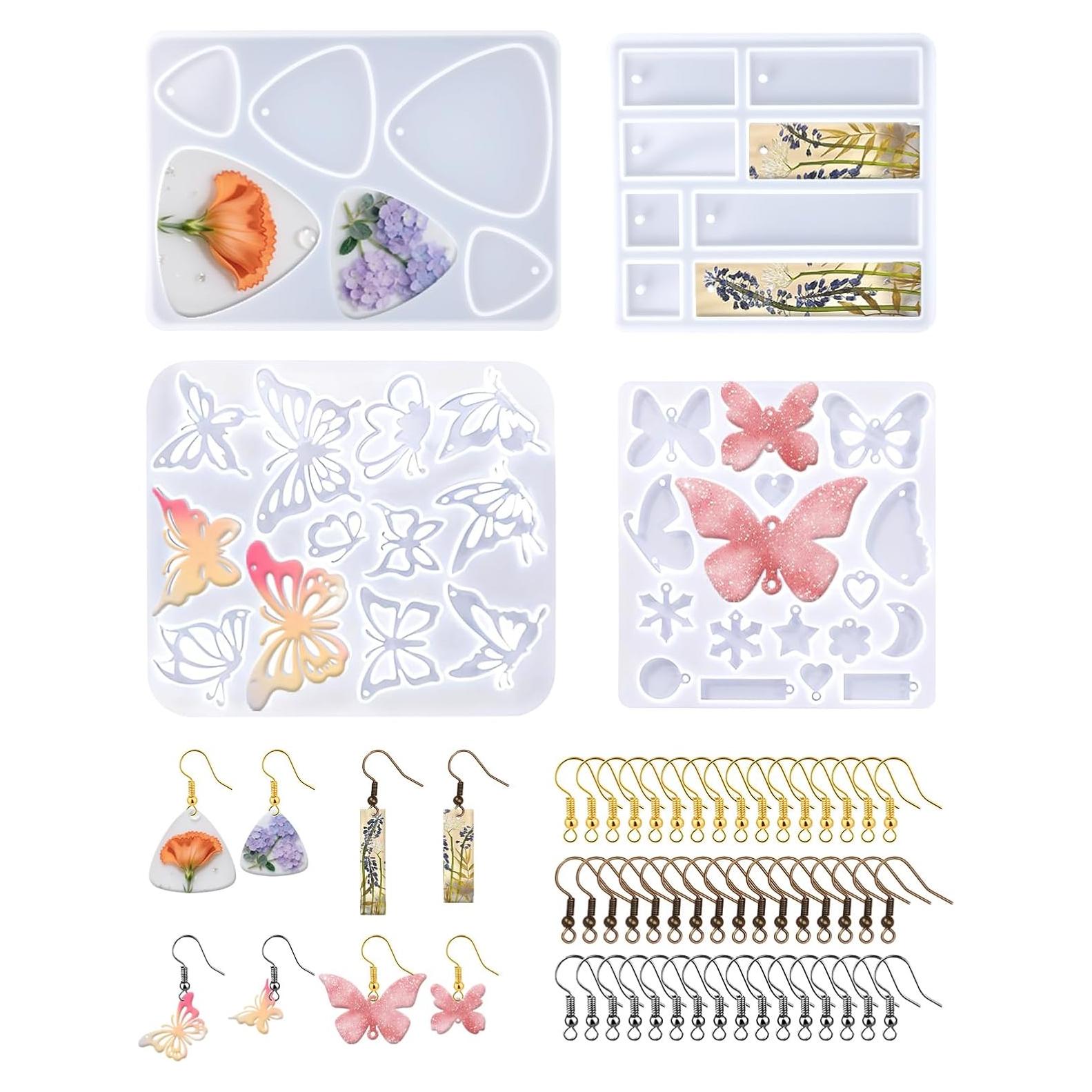 Kit de Moldes de Aretes de Resina Quuztao 54 Pcs Silicona