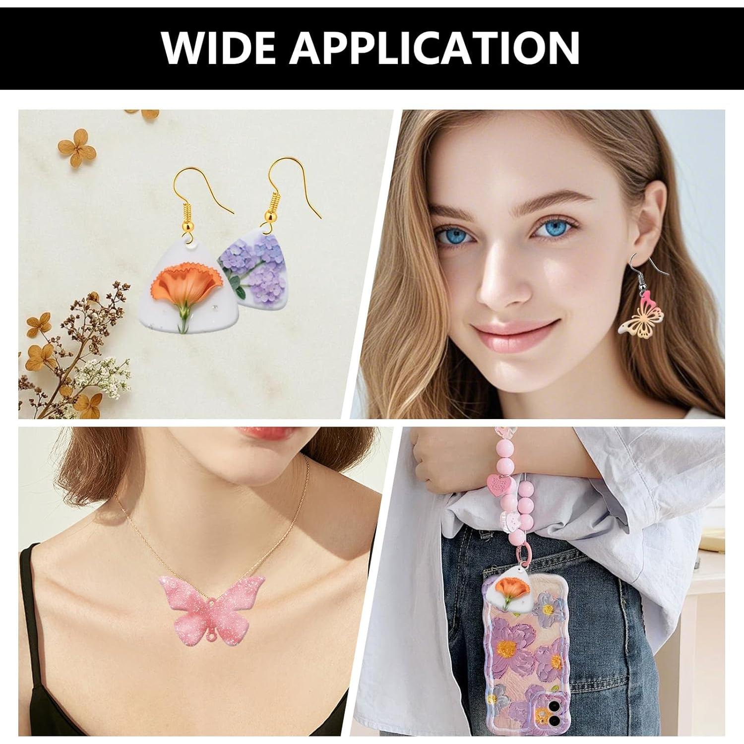 Kit de Moldes de Aretes de Resina Quuztao 54 Pcs Silicona