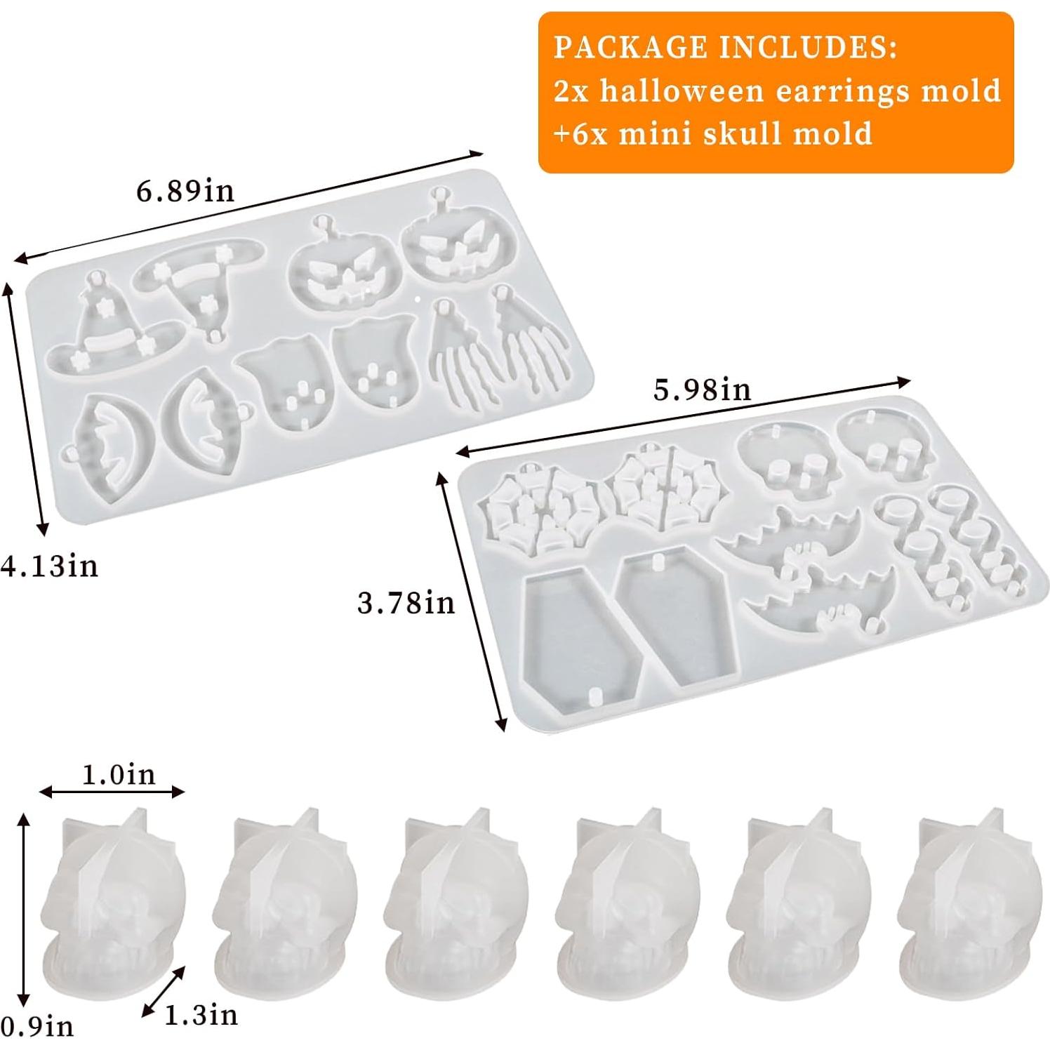 Moldes de Silicona Halloween Wehous 8 Piezas para Resina