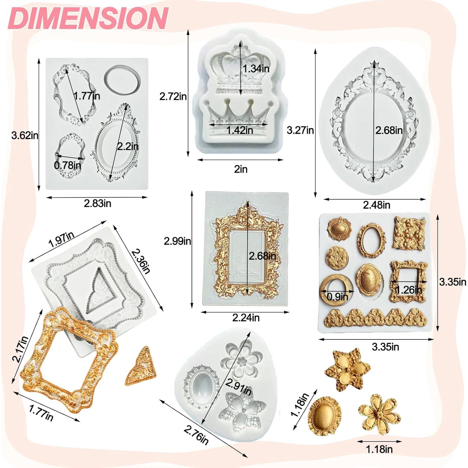 Molde de Silicona para Fondant Vintage 7 Piezas LLchunyun