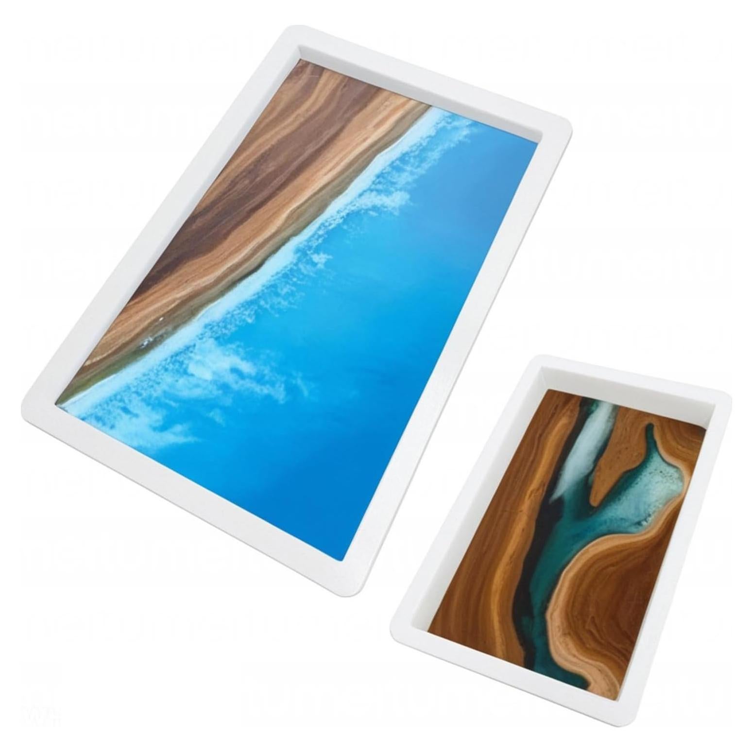 2 Moldes de Resina Epóxica ModWgGuo Rectangulares 40x25x7.6 cm