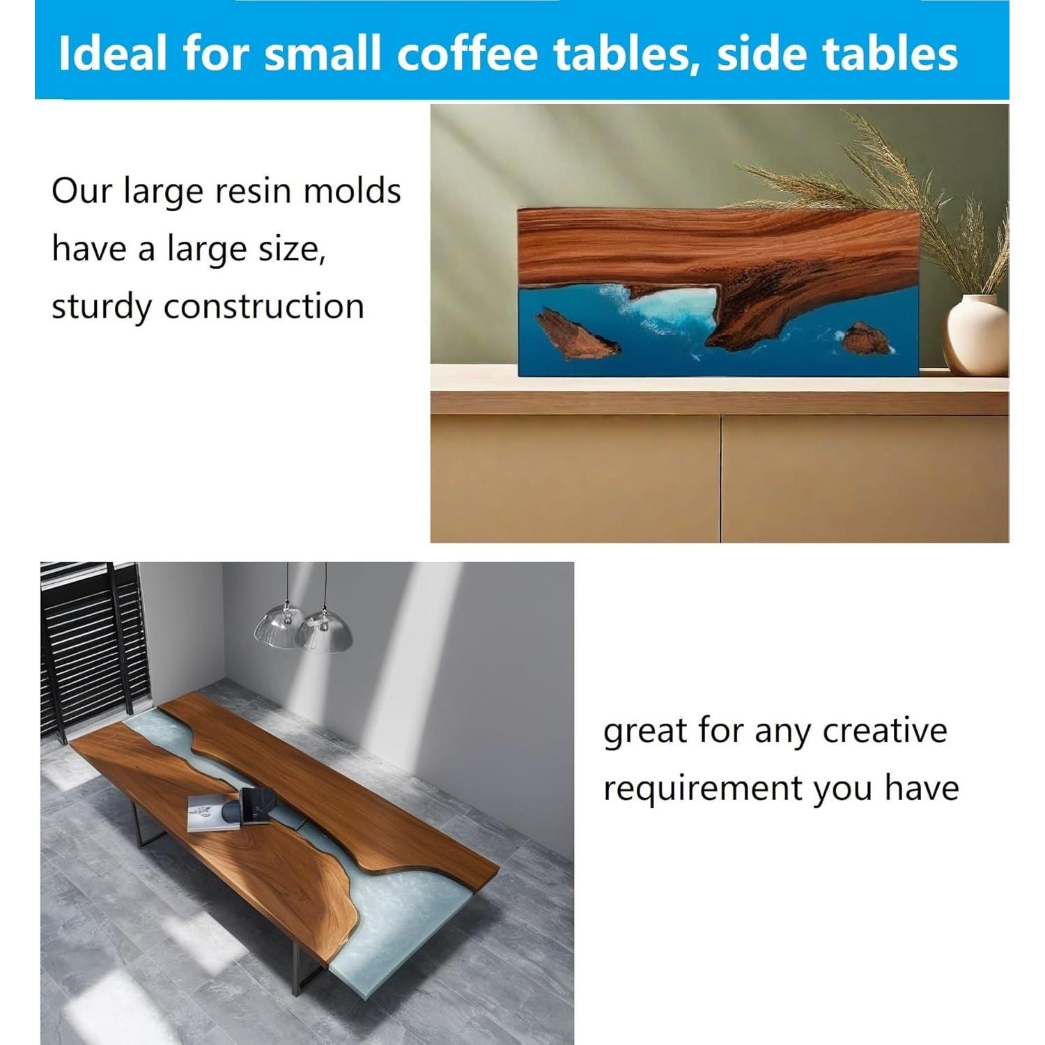 2 Moldes de Resina Epóxica ModWgGuo Rectangulares 40x25x7.6 cm