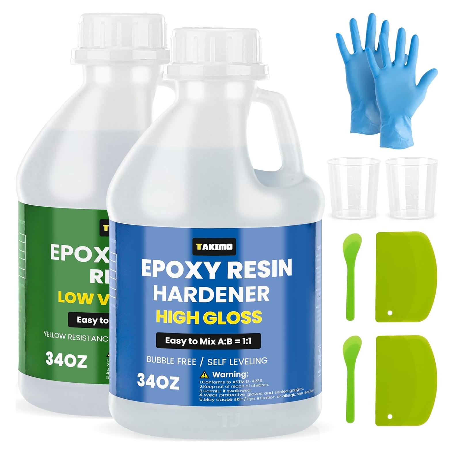 Kit de Resina Epoxi Cristalina TAKIMO 68oz - Sin Burbujas