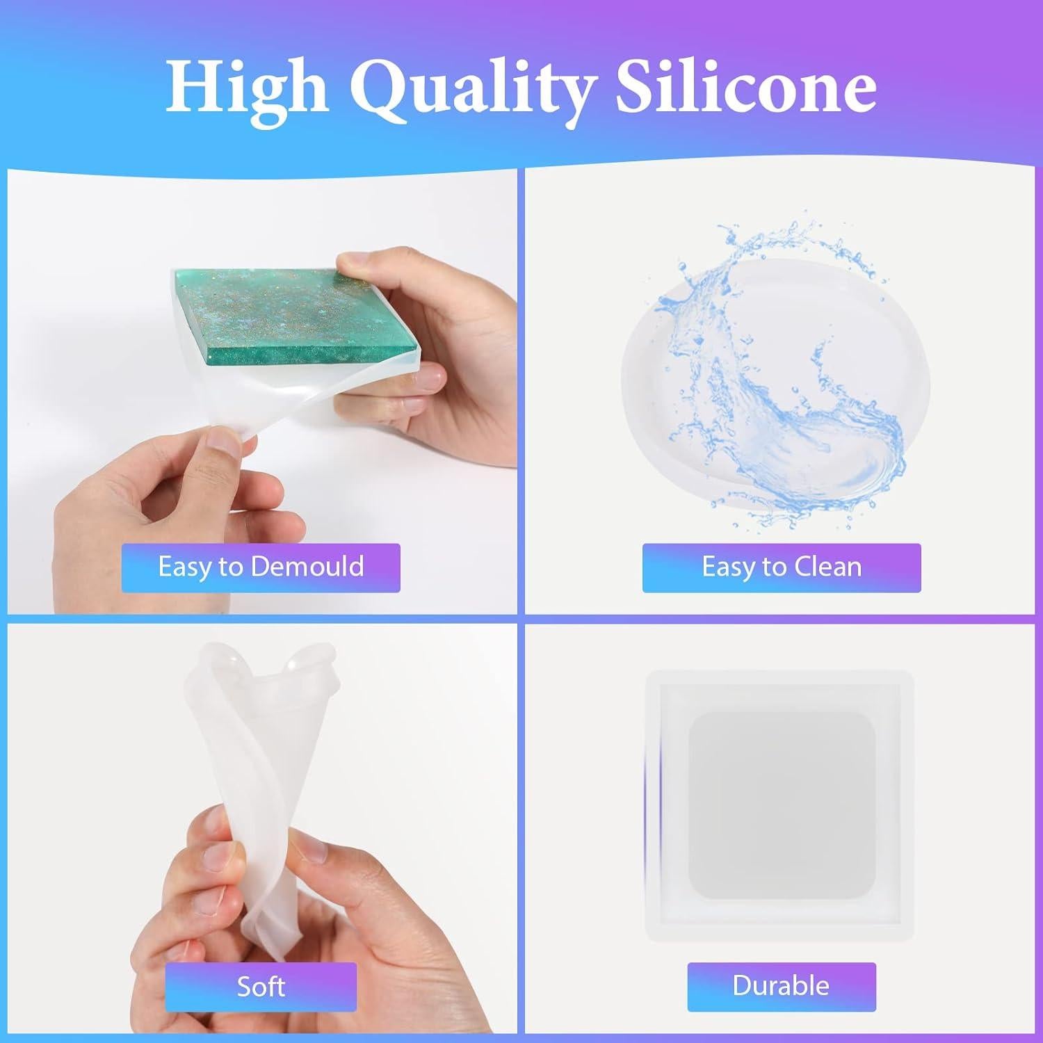 KISREL Kit de Moldes de Silicona para Resina Epóxica 12PCS