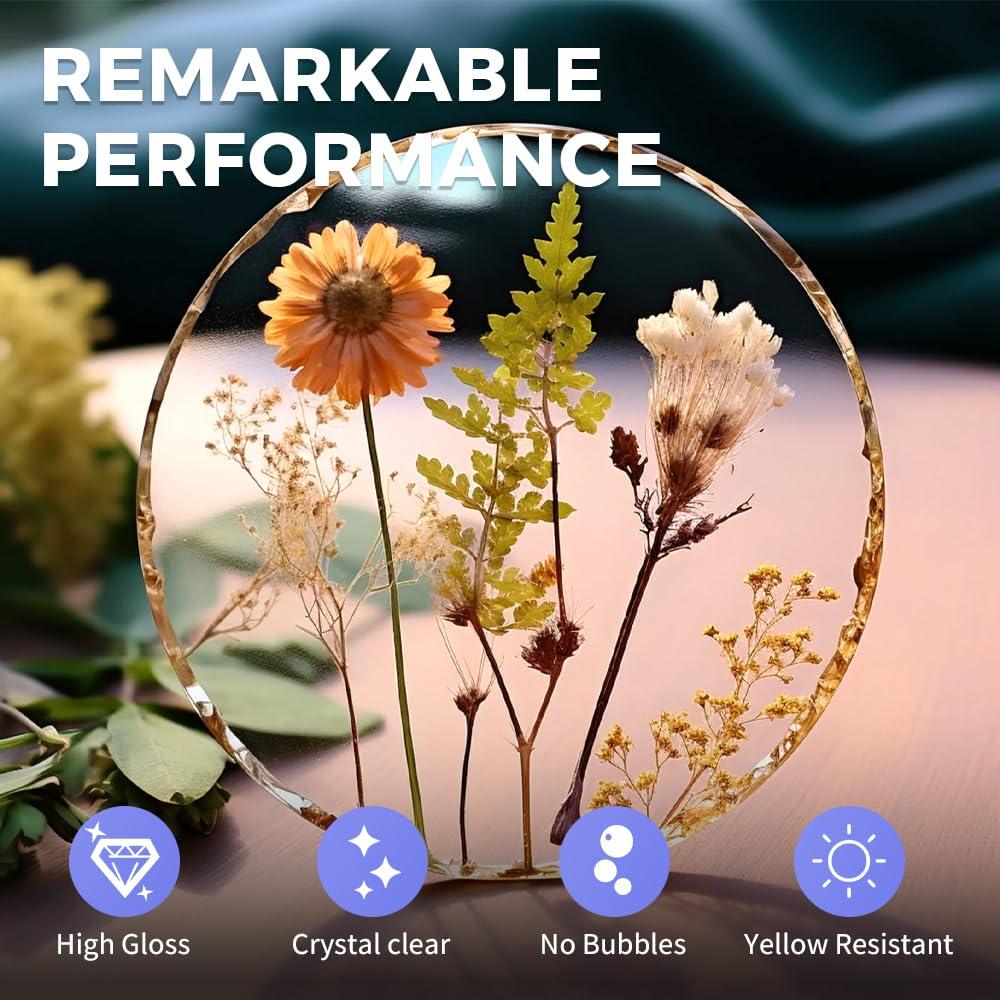 Kit de Resina Epóxica TQELFSS 8 OZ, Curado Rápido y Autonivelante