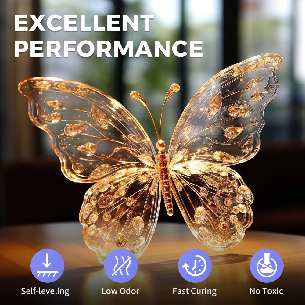 Kit de Resina Epóxica TQELFSS 8 OZ, Curado Rápido y Autonivelante