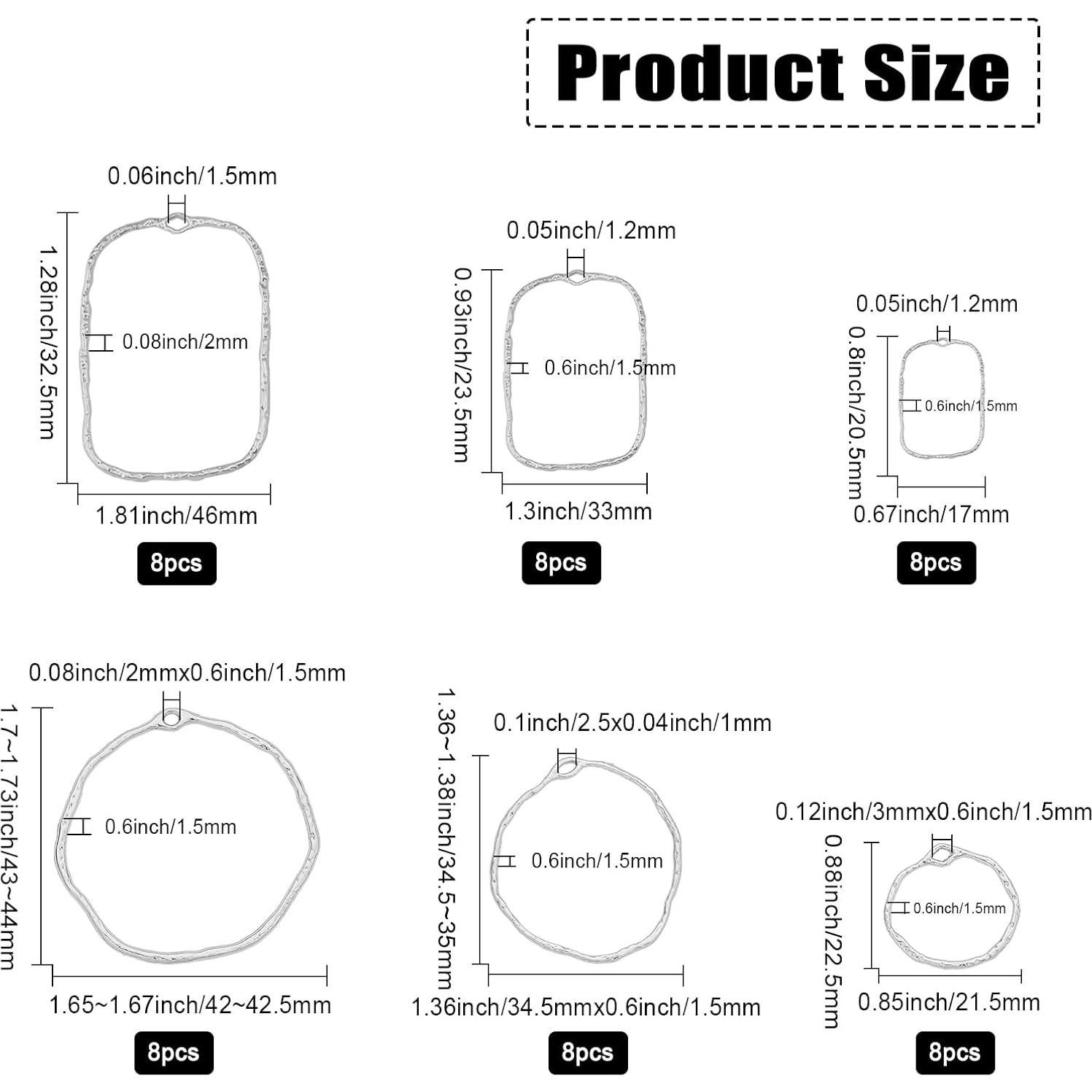CHGCRAFT 48 Piezas Colgantes Abiertos Aleación para DIY