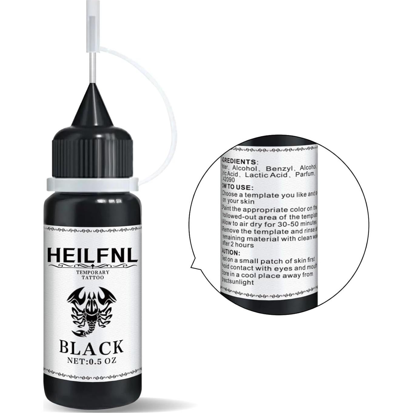 Kit de Tatuajes Temporales HEILFNL - 12 Colores y 120 Plantillas