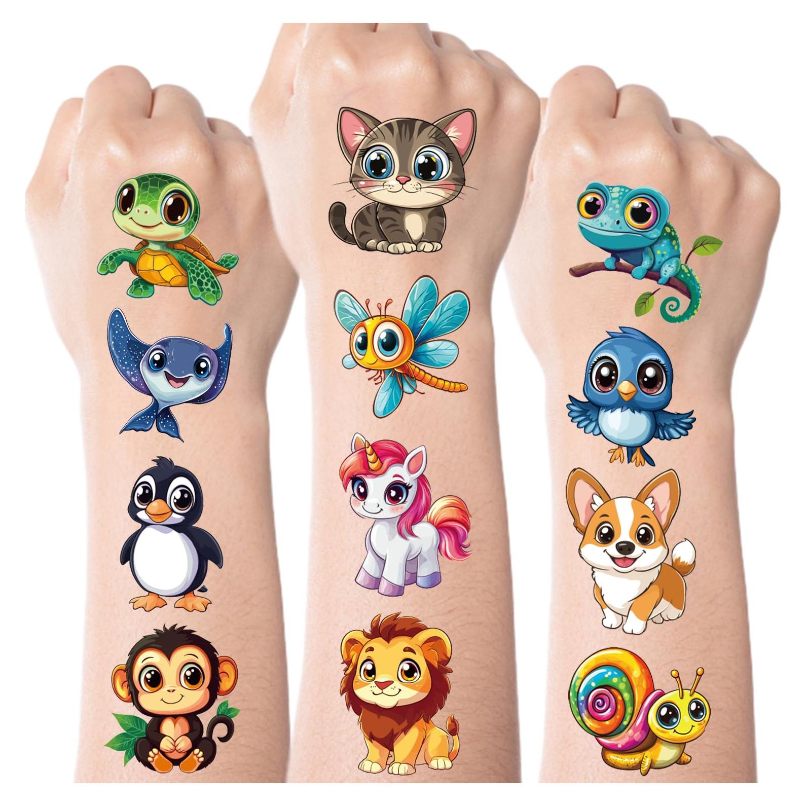 Tatuajes Temporales JCFIRE para Niños - 102 Estilos Animales