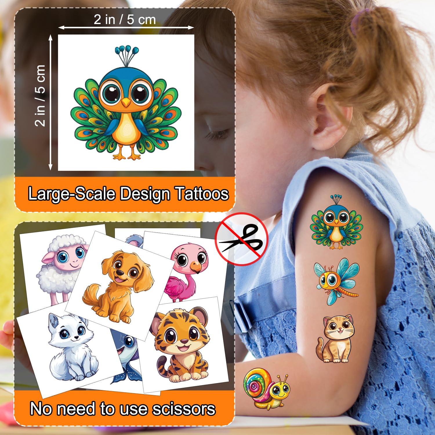 Tatuajes Temporales JCFIRE para Niños - 102 Estilos Animales