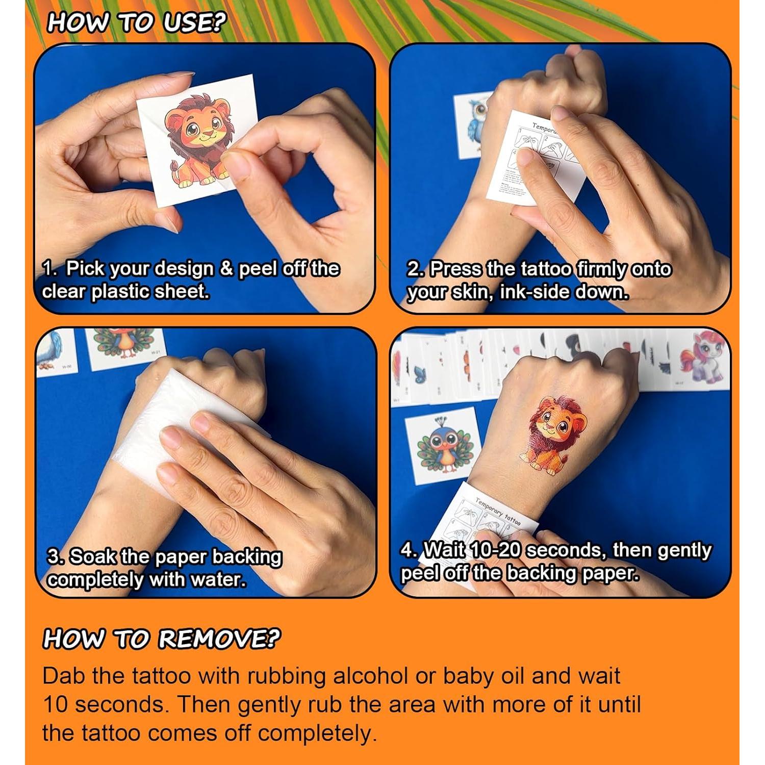 Tatuajes Temporales JCFIRE para Niños - 102 Estilos Animales