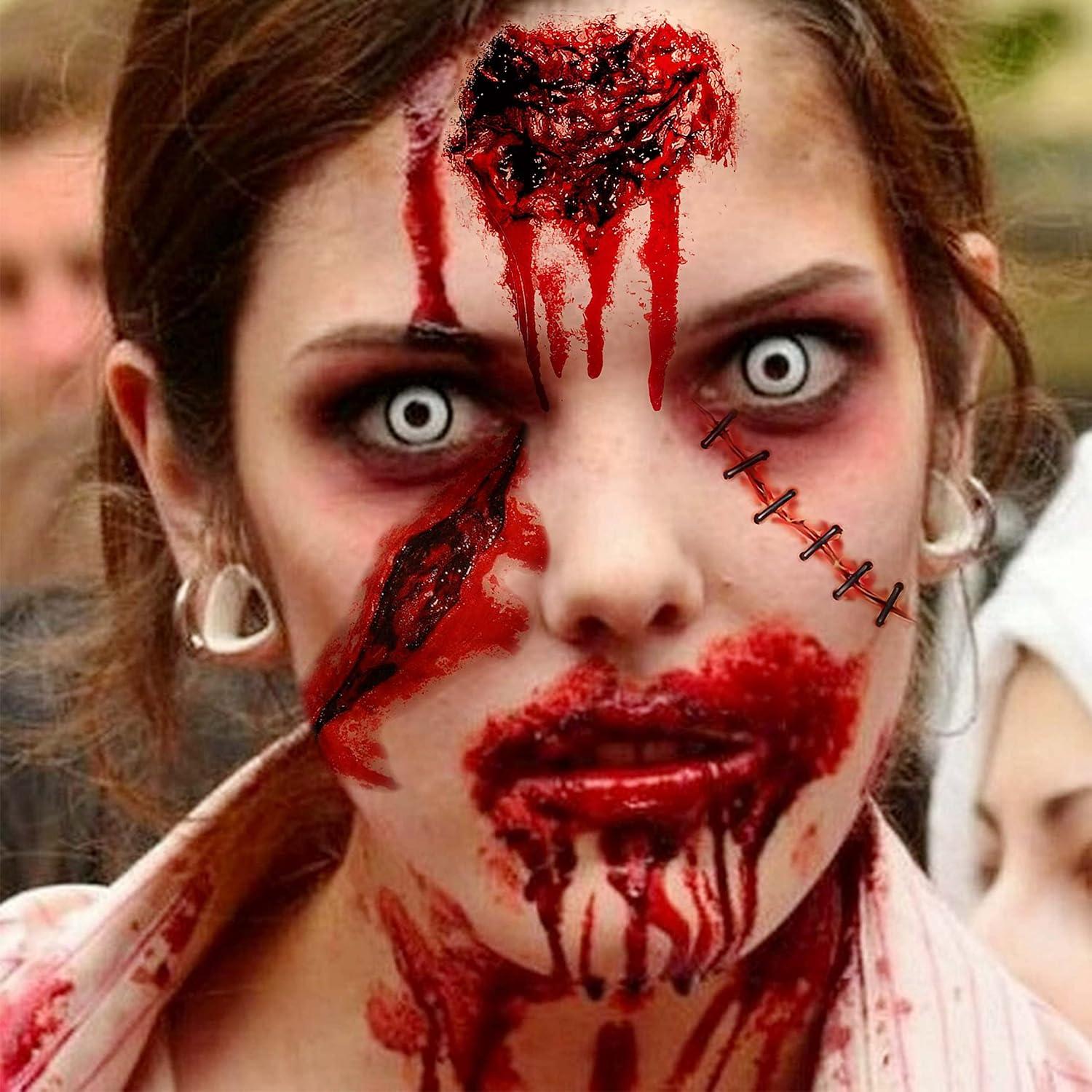 Tatuajes Temporales FANRUI 8 Hojas Cicatrices Halloween 21.6x25.9CM