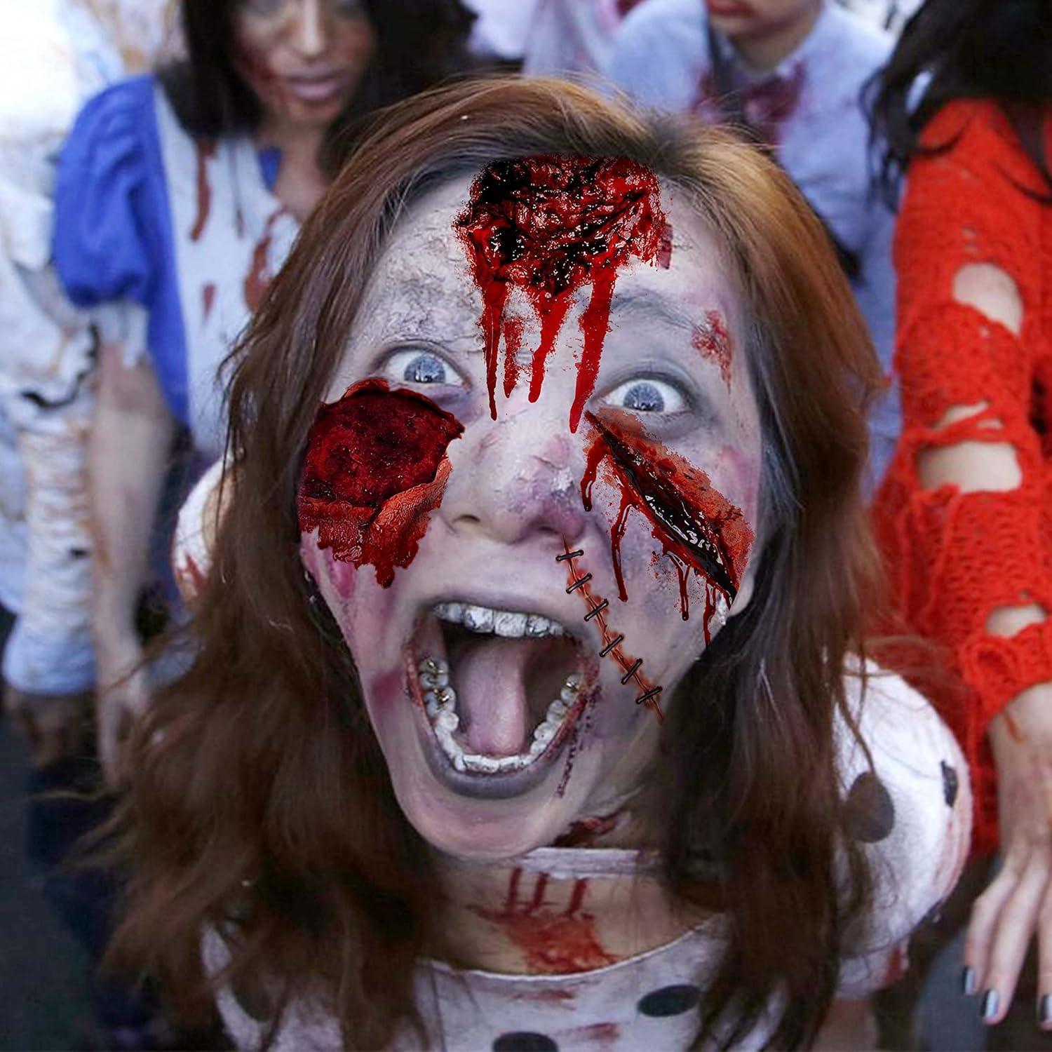 Tatuajes Temporales FANRUI 8 Hojas Cicatrices Halloween 21.6x25.9CM