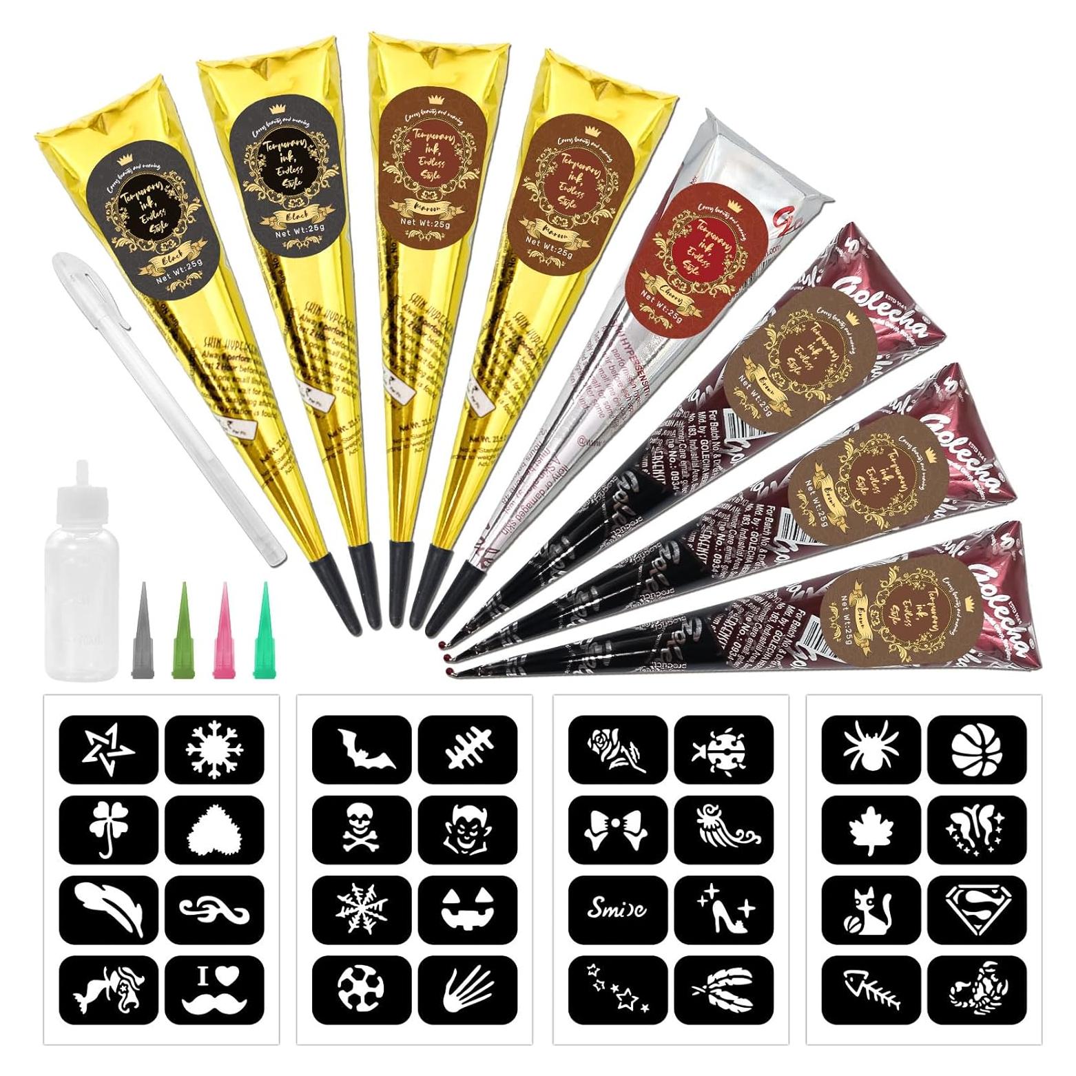 Kit de Tatuajes Temporales InkForge 8 Piezas 4 Colores