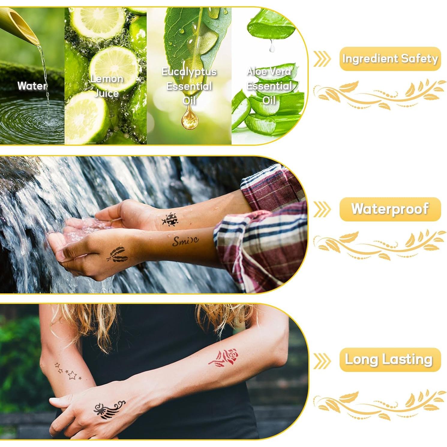 Kit de Tatuajes Temporales InkForge 8 Piezas 4 Colores