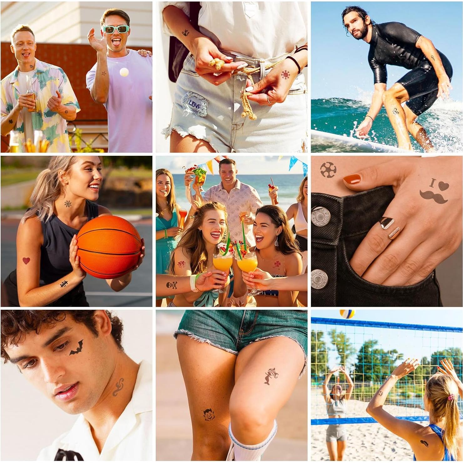 Kit de Tatuajes Temporales InkForge 8 Piezas 4 Colores