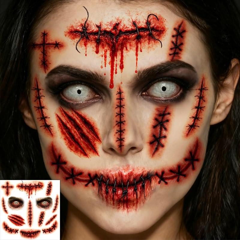 Kit de Tatuajes Temporales de Zombie ENYACOS - 6 Hojas