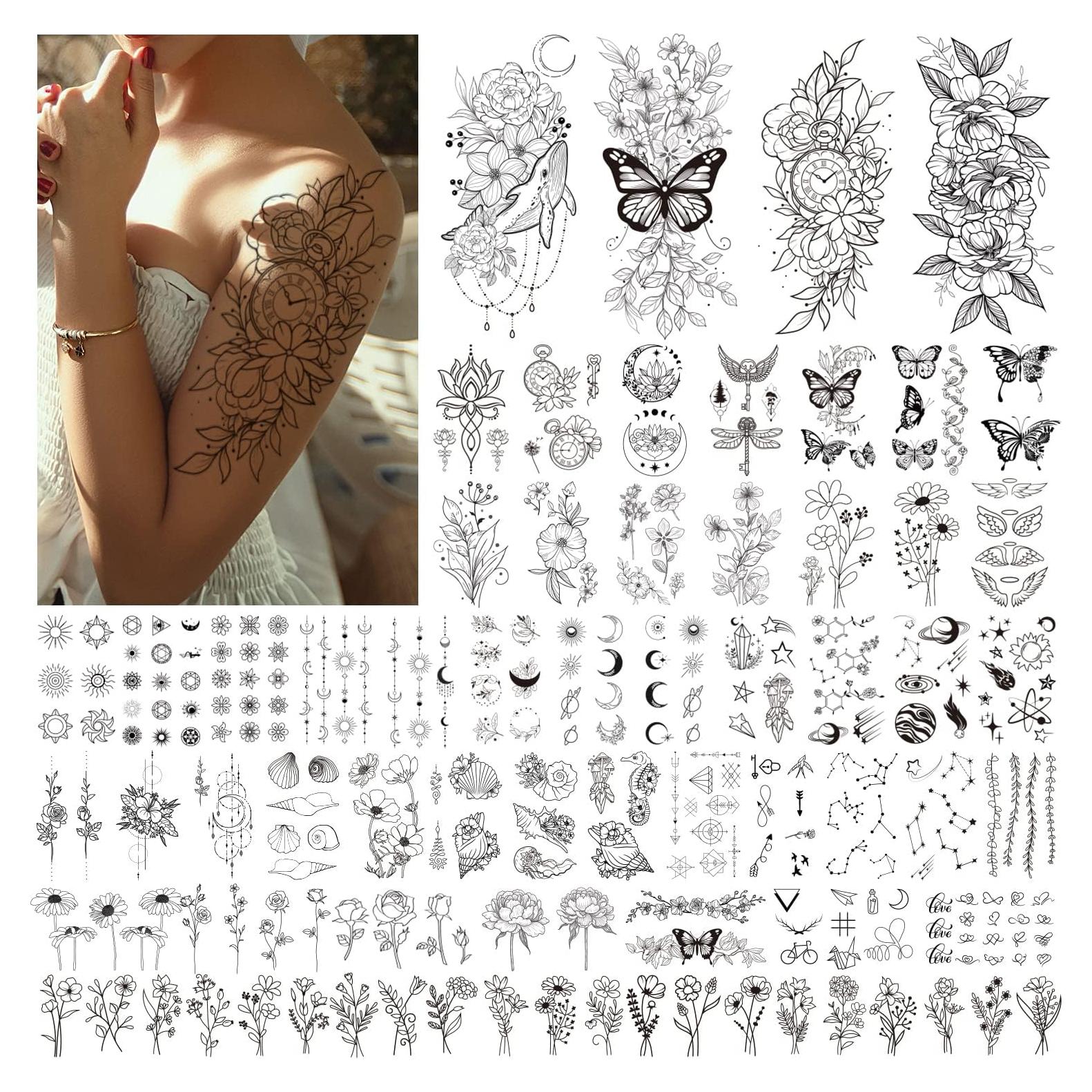 Tatuajes Temporales Cerlaza 61 Hojas 275 Estilos Realistas