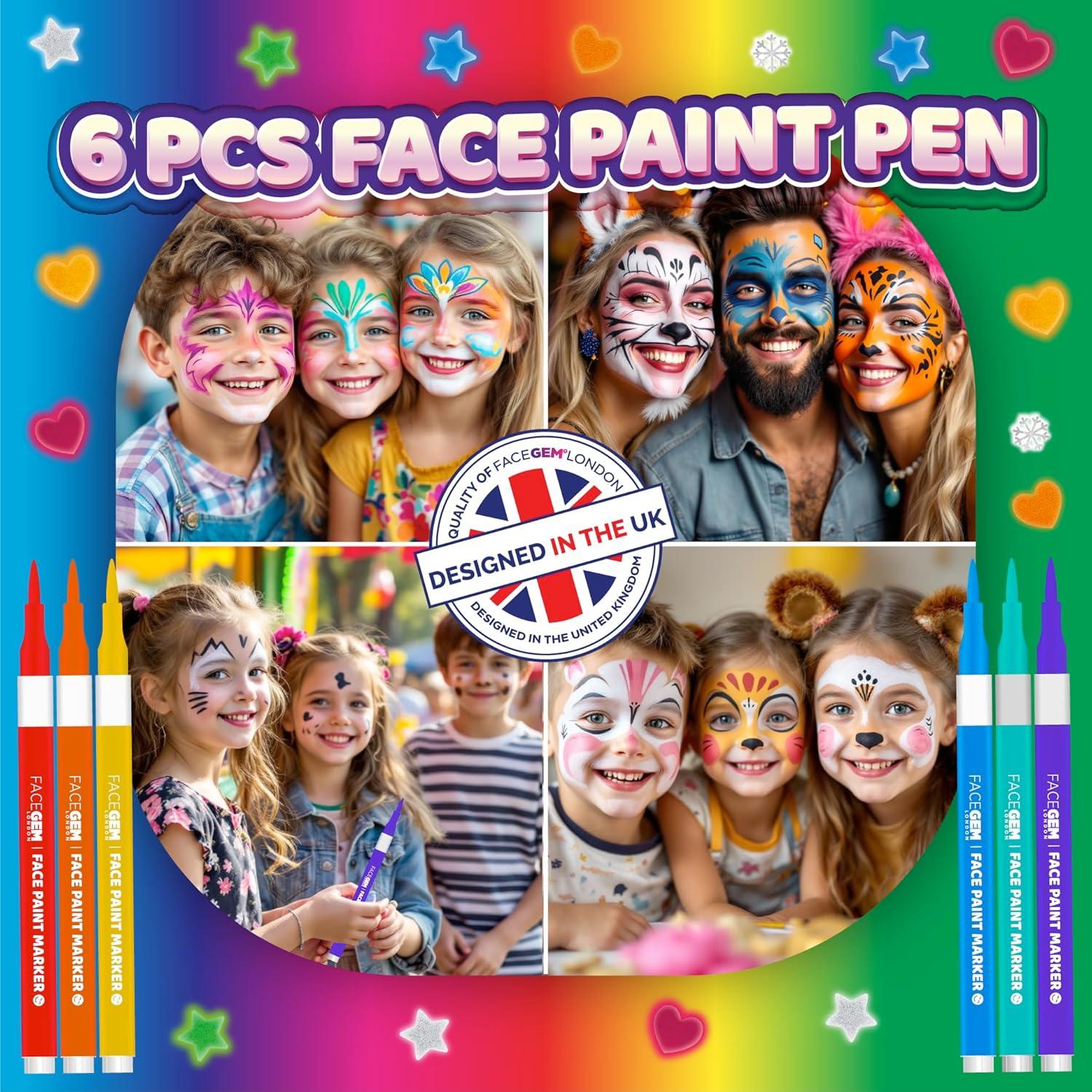 Kit de Tatuajes de Brillo 60 Colores FACEGEM - 200 Plantillas