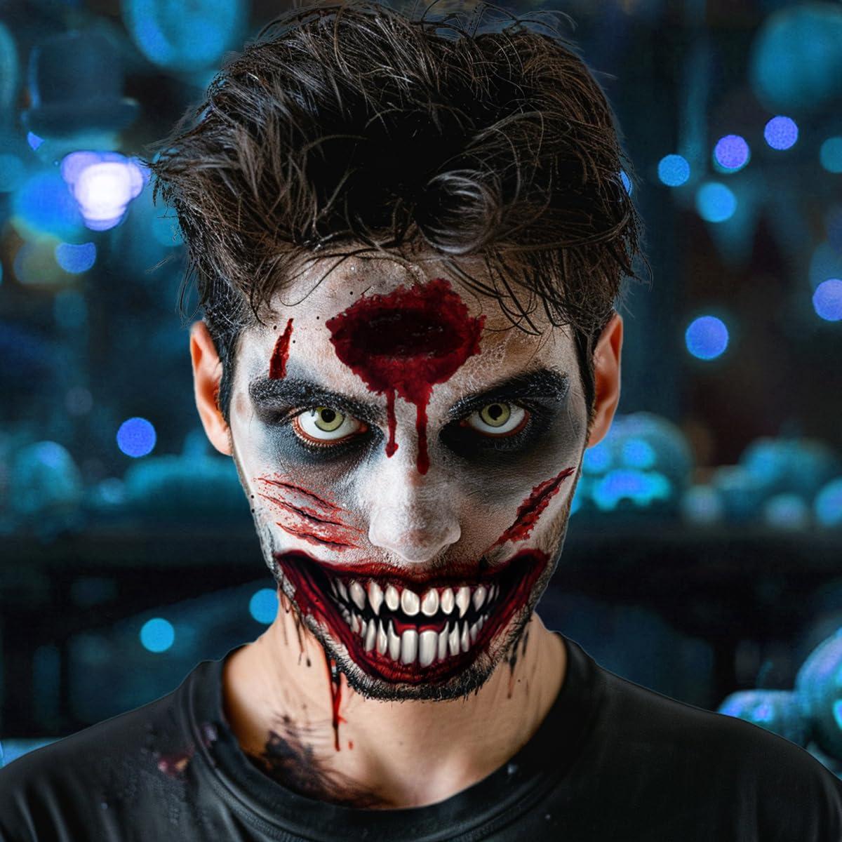 Tatuajes Faciales de Halloween ENYACOS - Payaso, Zombie, Heridas