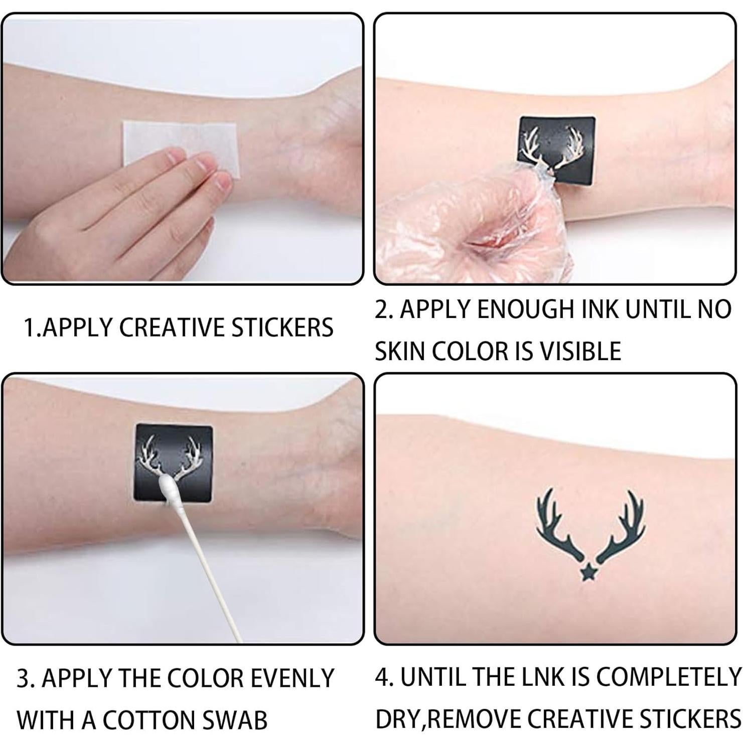 Kit de Tinta de Tatuaje Temporal 7 Colores LJYBoBin - Gel Suave