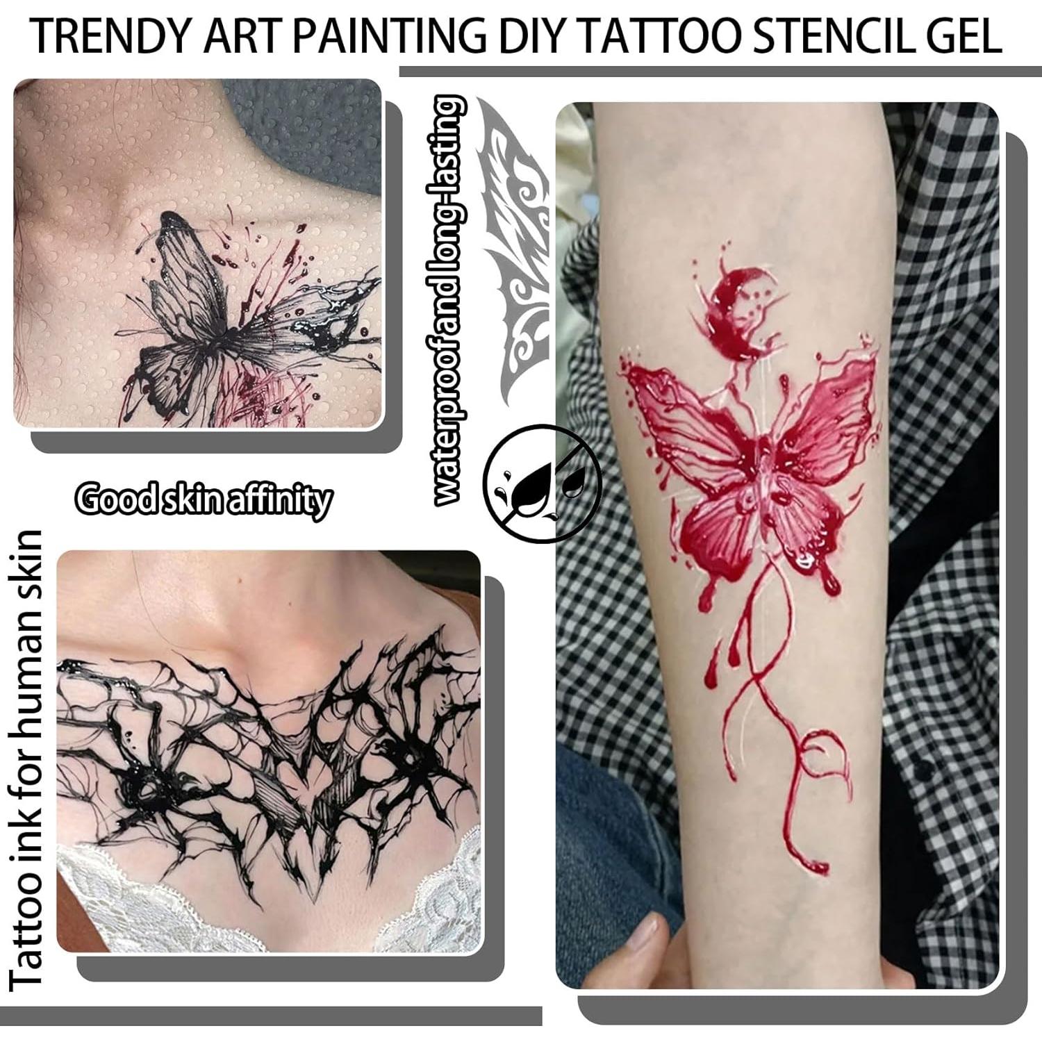 Kit de Tinta de Tatuaje Temporal 7 Colores LJYBoBin - Gel Suave