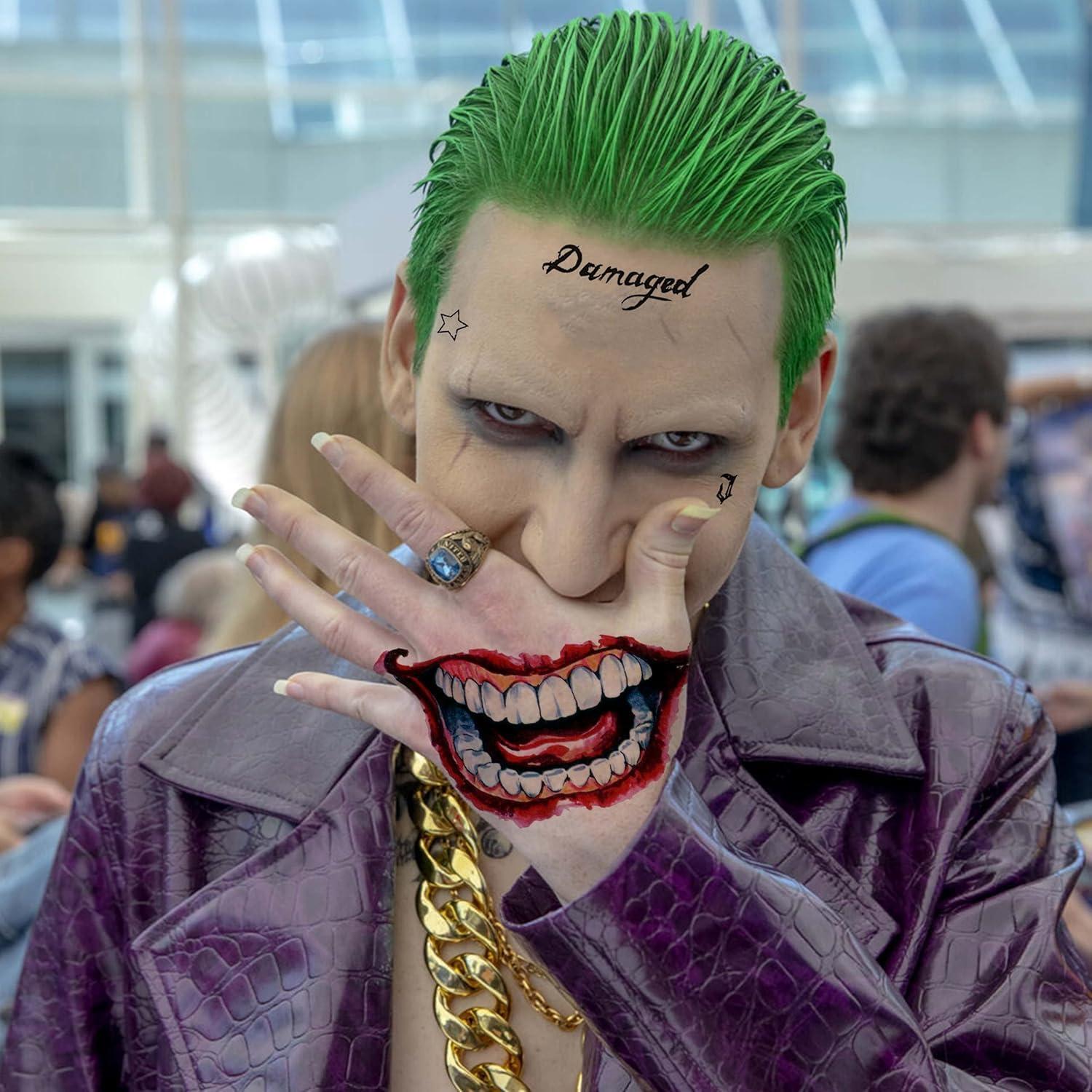 Tatuajes Temporales Halloween TASROI 6 Hojas Joker HQ