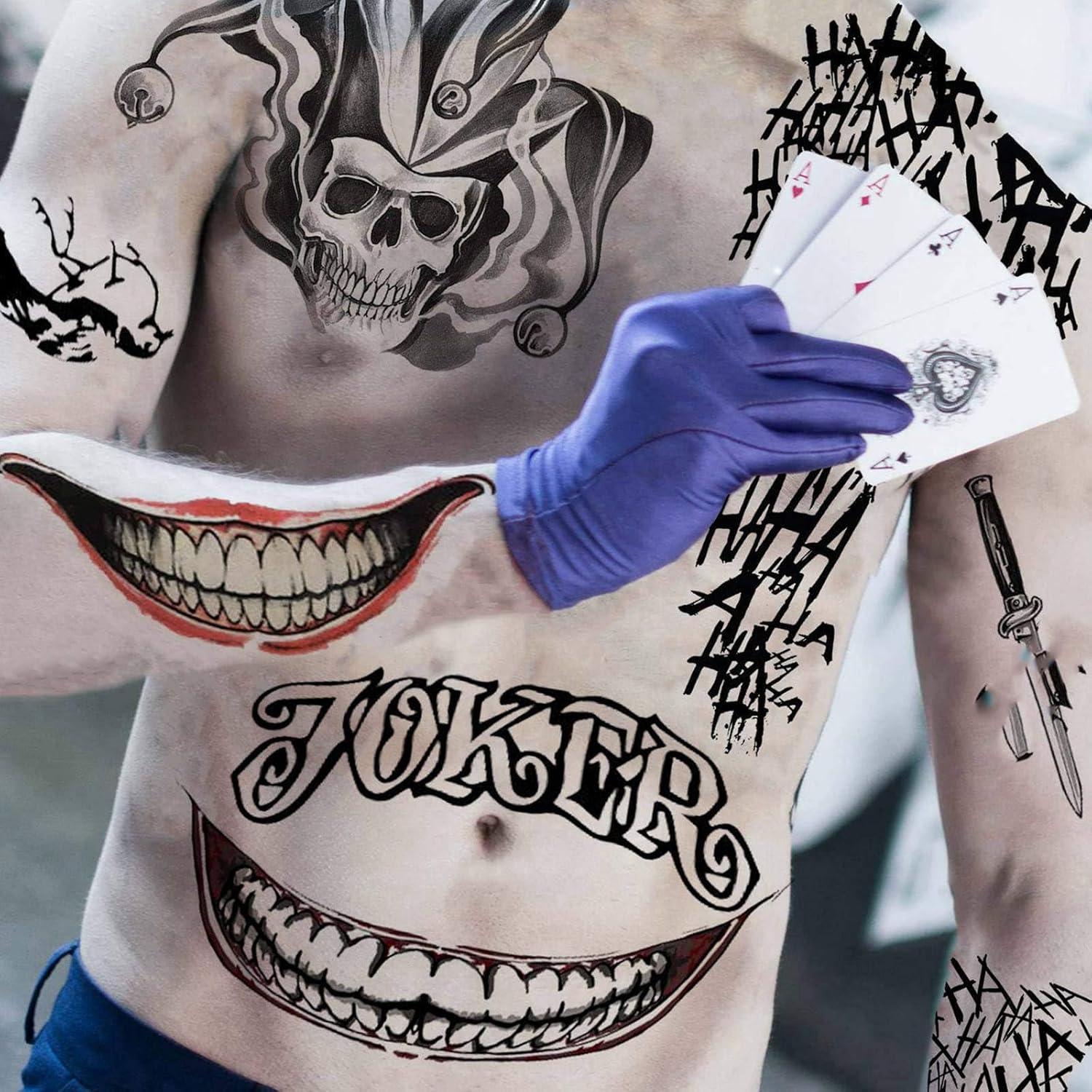 Tatuajes Temporales Halloween TASROI 6 Hojas Joker HQ