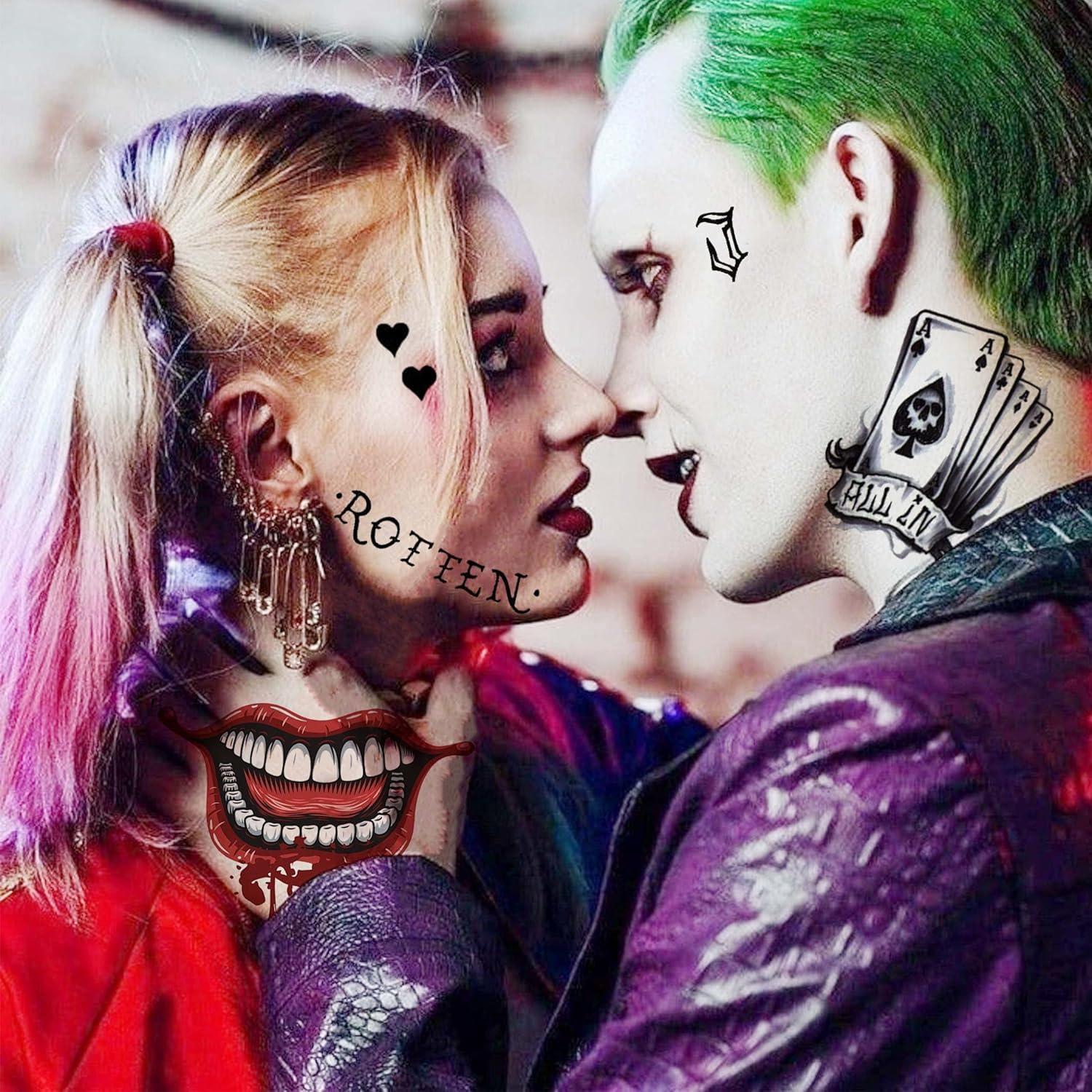 Tatuajes Temporales Halloween TASROI 6 Hojas Joker HQ