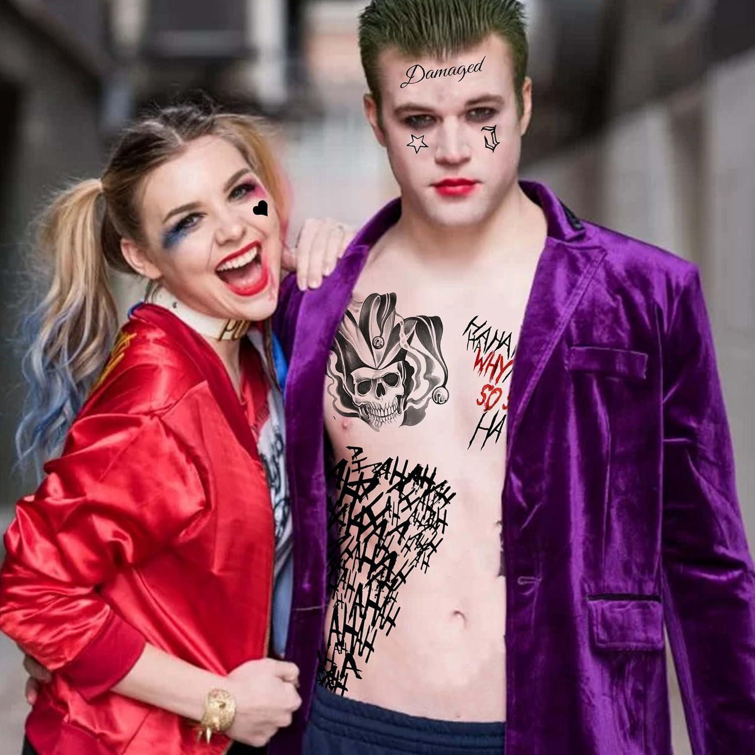 Tatuajes Temporales Halloween TASROI 6 Hojas Joker HQ