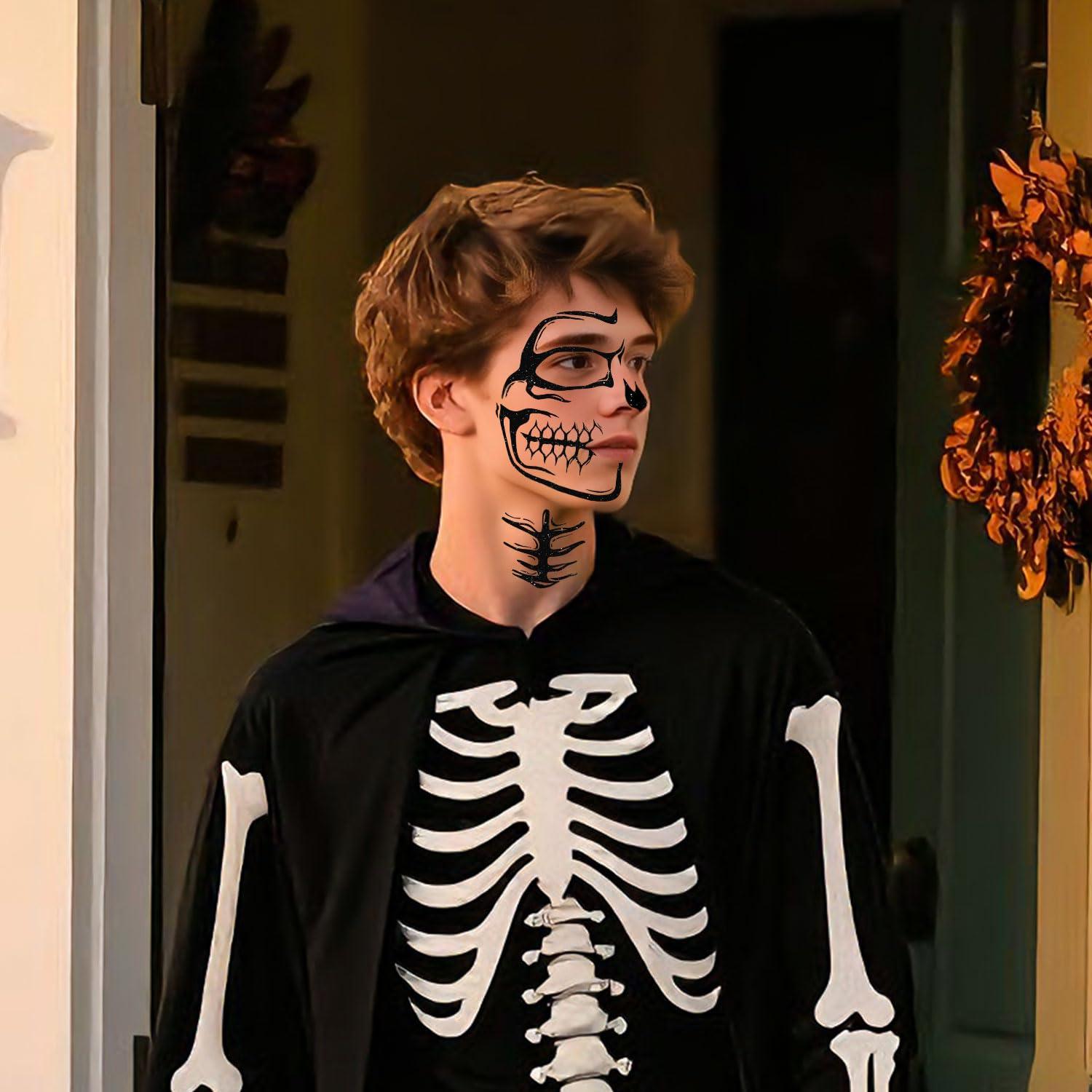 Tatuajes Faciales Temporales Halloween Sionoiur - 5 Hojas