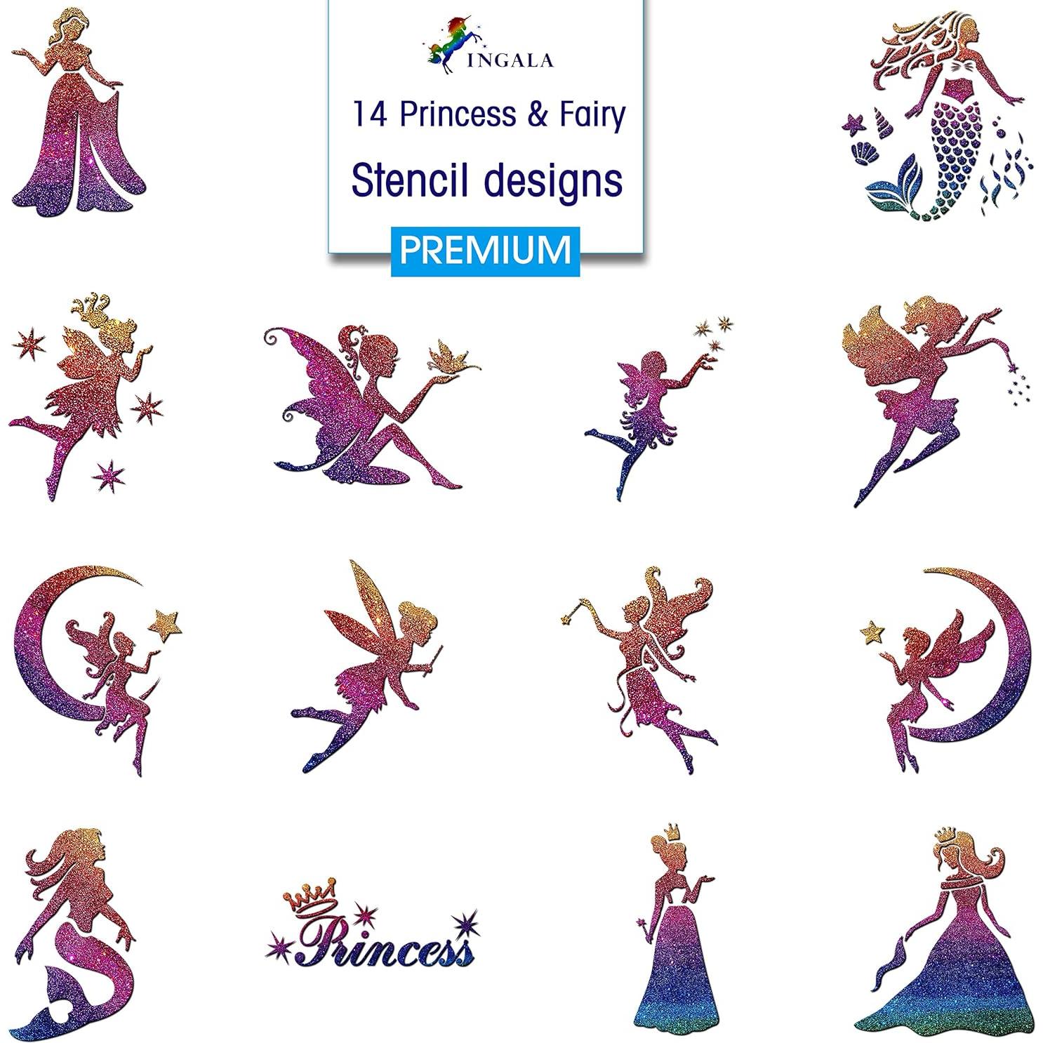 Conjunto de Tatuajes de Glitter Premium INGALA - 146 Diseños