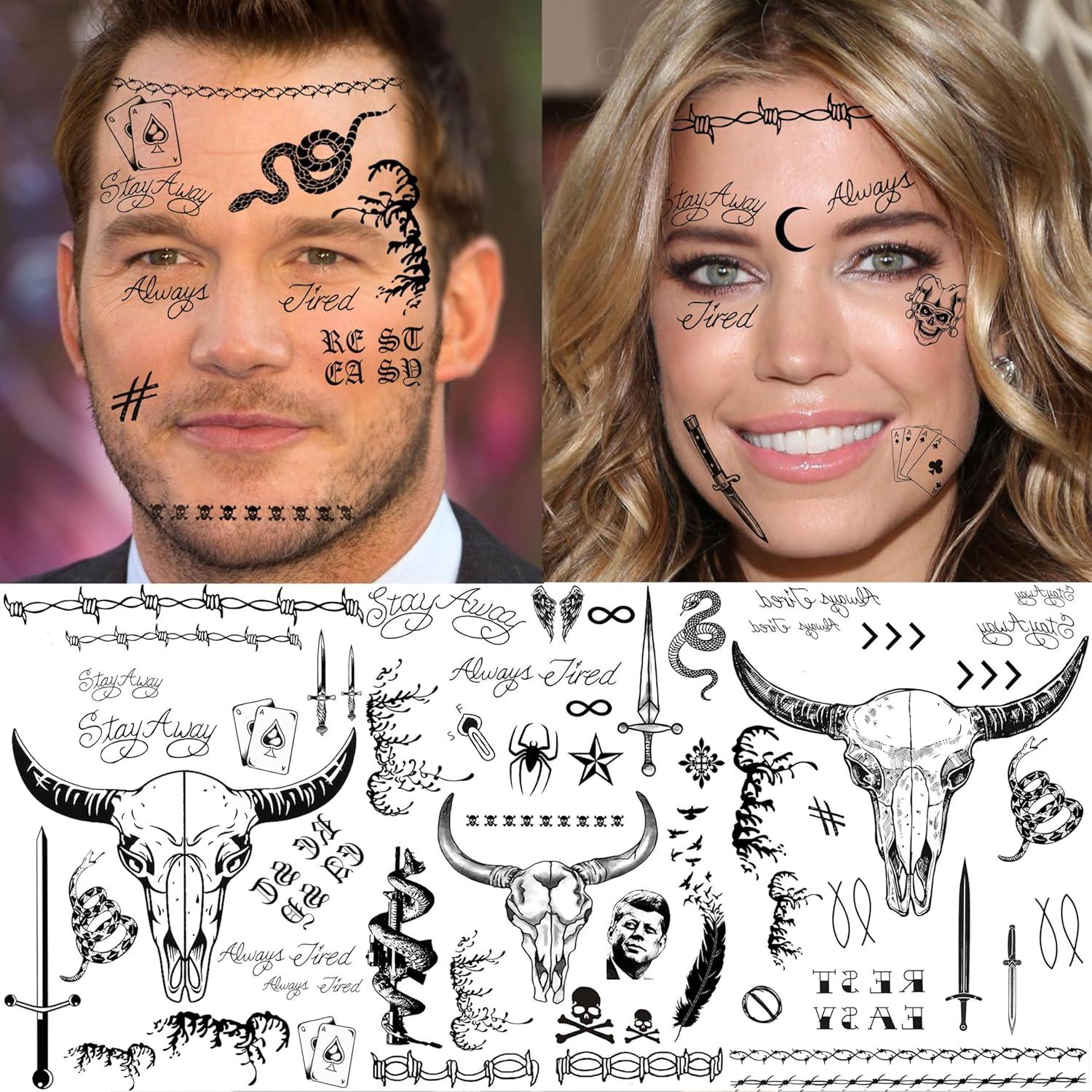 Set de 5 Tatuajes Temporales Halloween GOROMON para Adultos