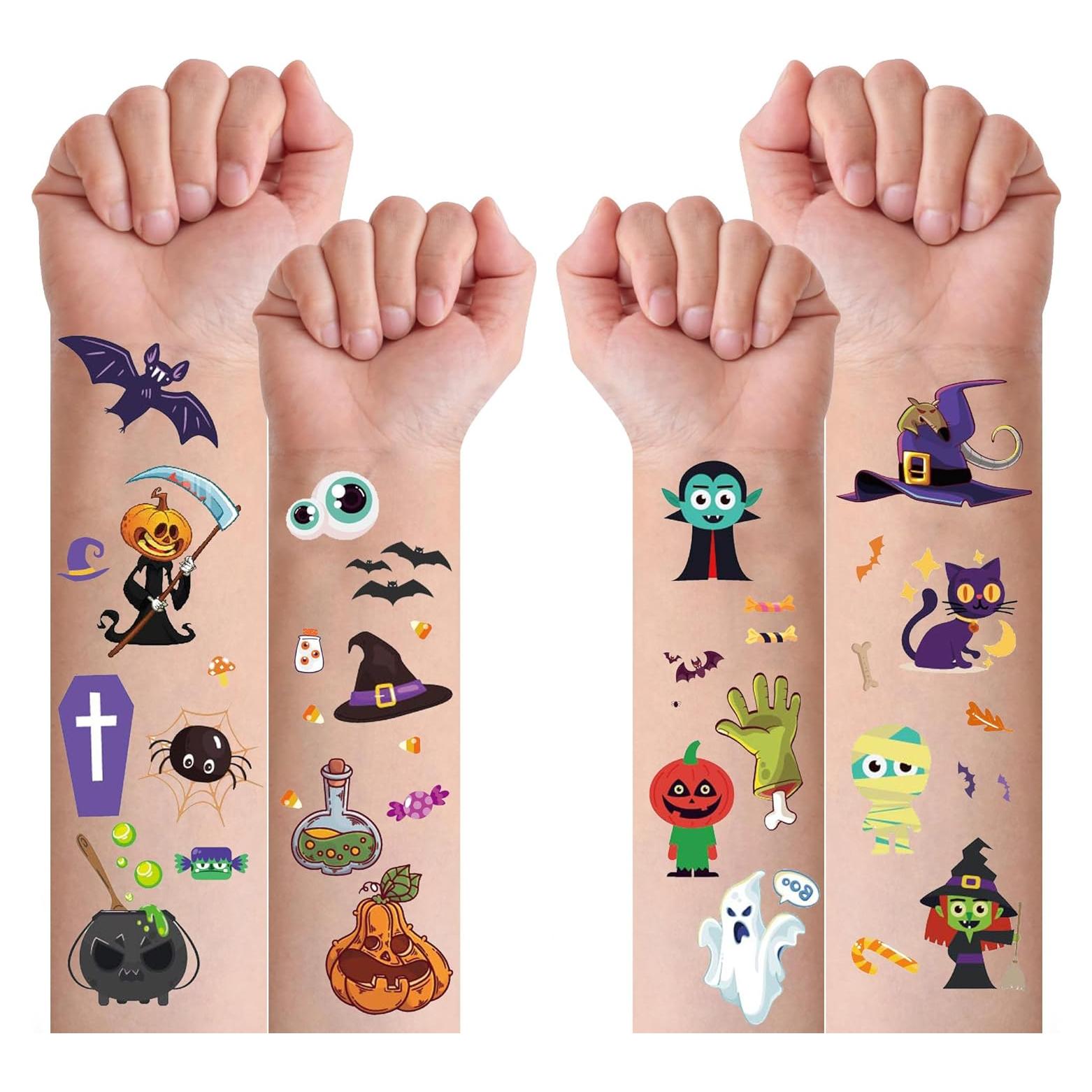 298 Tatuajes Temporales de Halloween para Niños - xutengy
