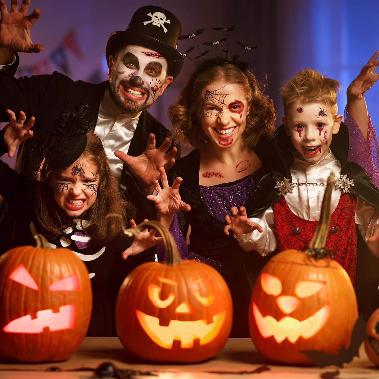 Kit 30 Hojas Tatuajes Temporales Cicatrices Halloween XIYOKA