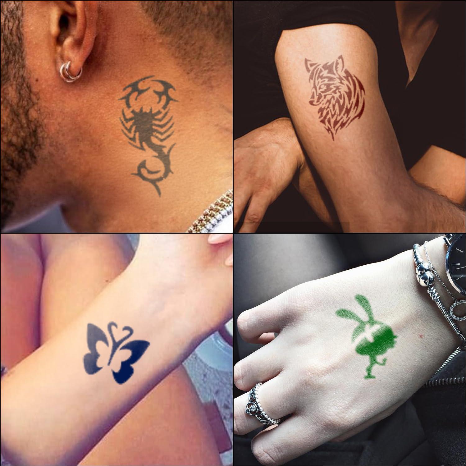 Kit de Tatuajes Temporales FTVLTAT - 12 Colores y 107 Plantillas