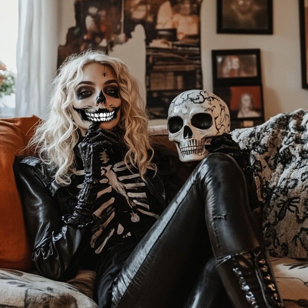 8 Tatuajes Temporales de Esqueleto Halloween Yitla - A-8