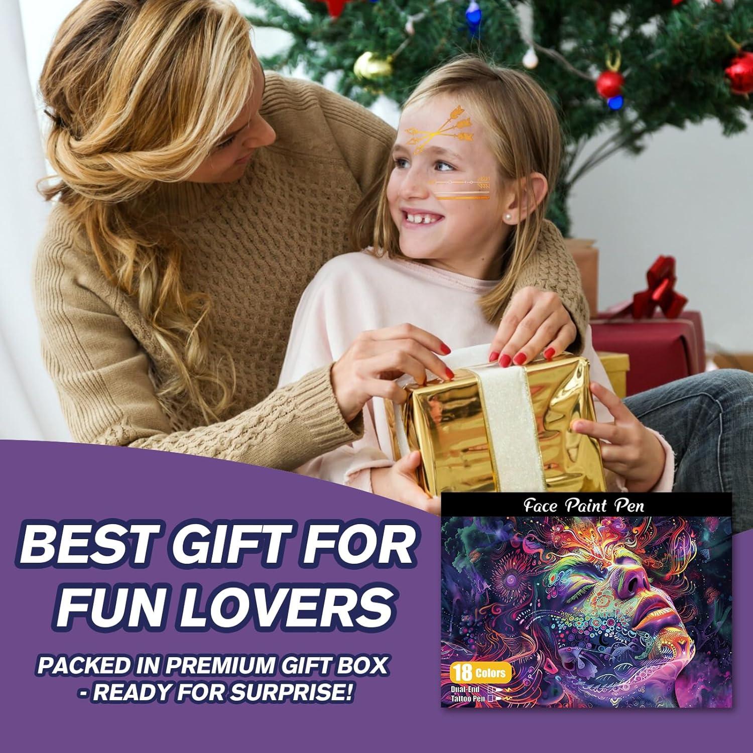 Kit de Tatuaje Temporal K KERNOWO - 18 Marcadores Resistentes al Agua