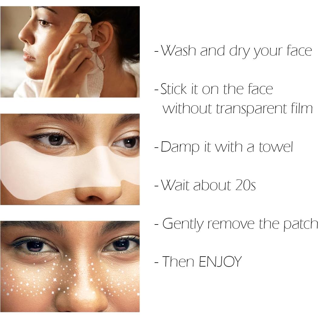 Pecas Brillantes Temporales Cardiyar - 24 Parches Dorados Impermeables