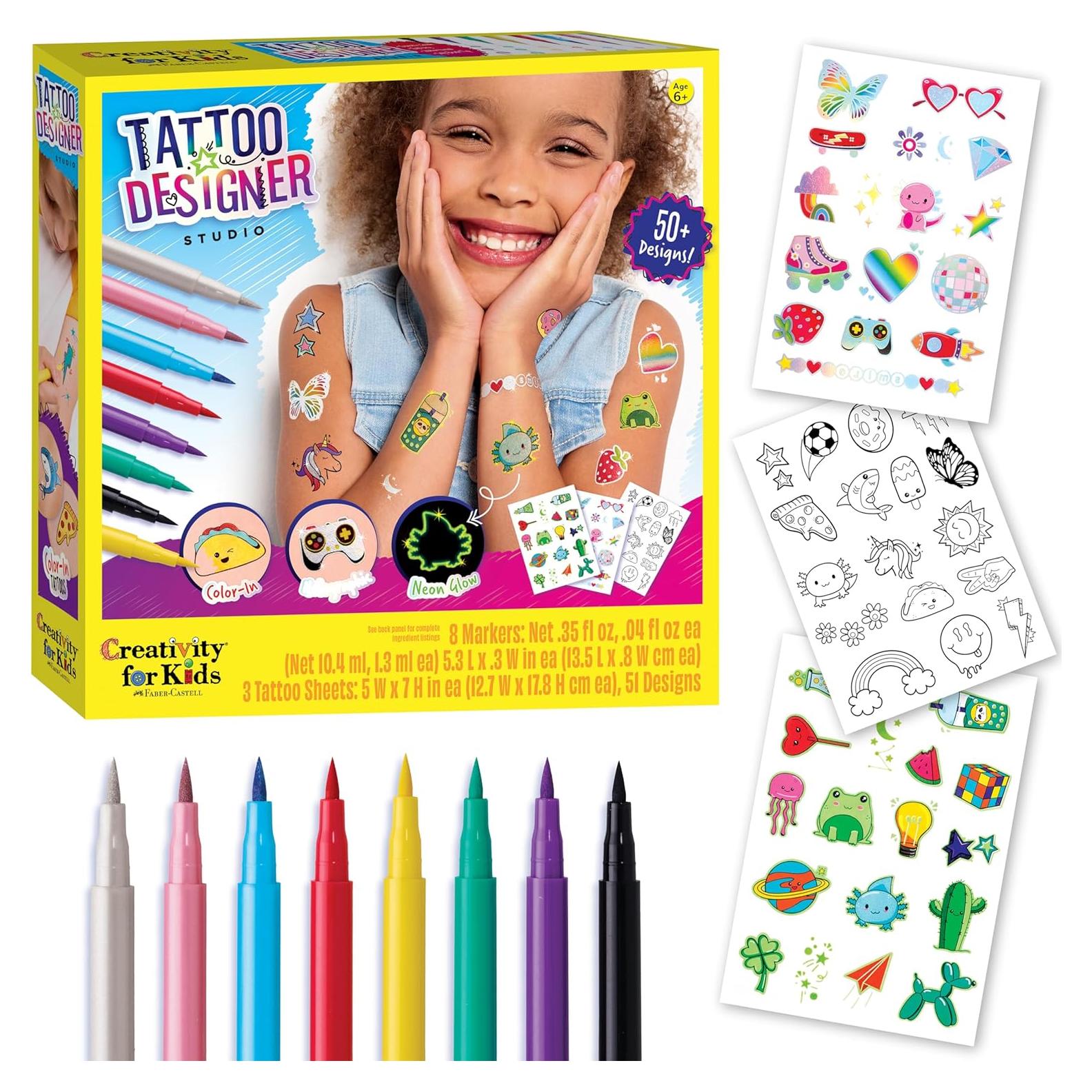 Kit de Tatuajes Temporales Creativity for Kids - 8 Marcadores DIY
