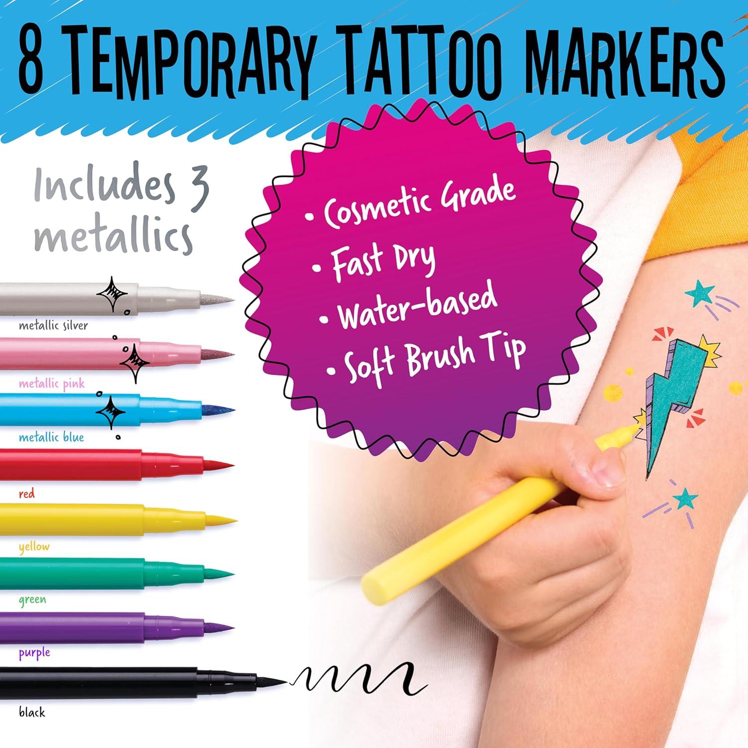 Kit de Tatuajes Temporales Creativity for Kids - 8 Marcadores DIY